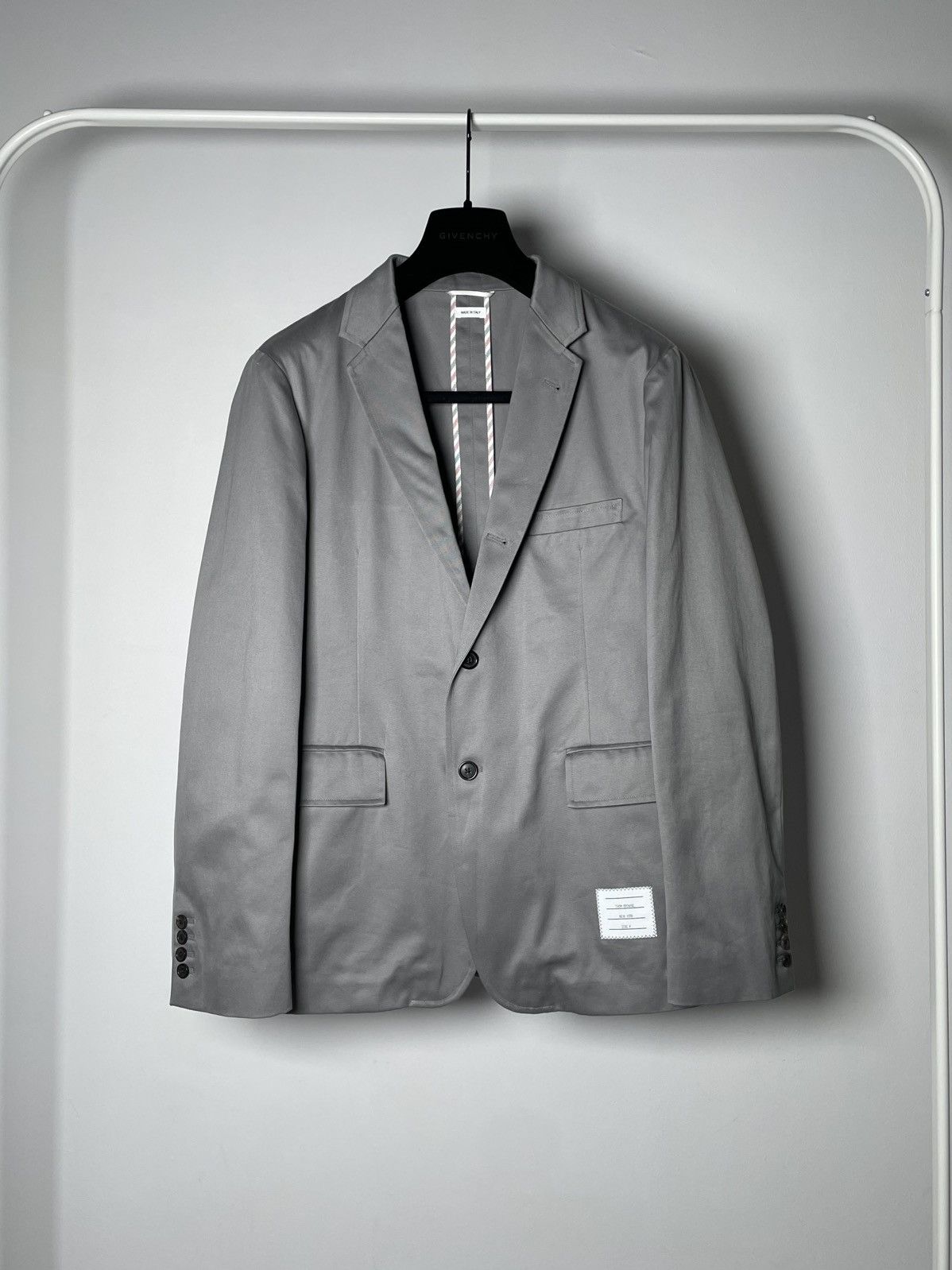Thom Browne Thom Browne Grey Unconstructed Classic Blazer Size 48R - 1 Thumbnail