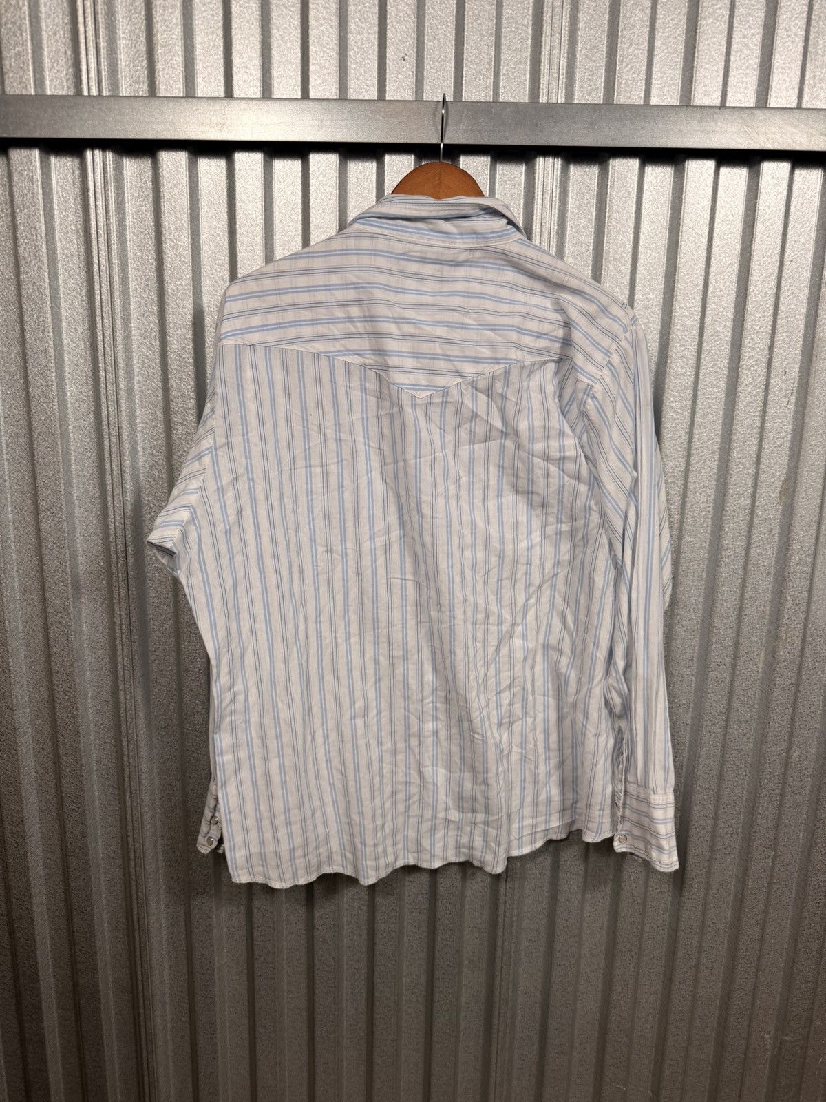 Wrangler Vintage Wrangler Classic Wester Pinstripe Pearl Snap Shirt Size US XL / EU 56 / 4 - 9 Thumbnail