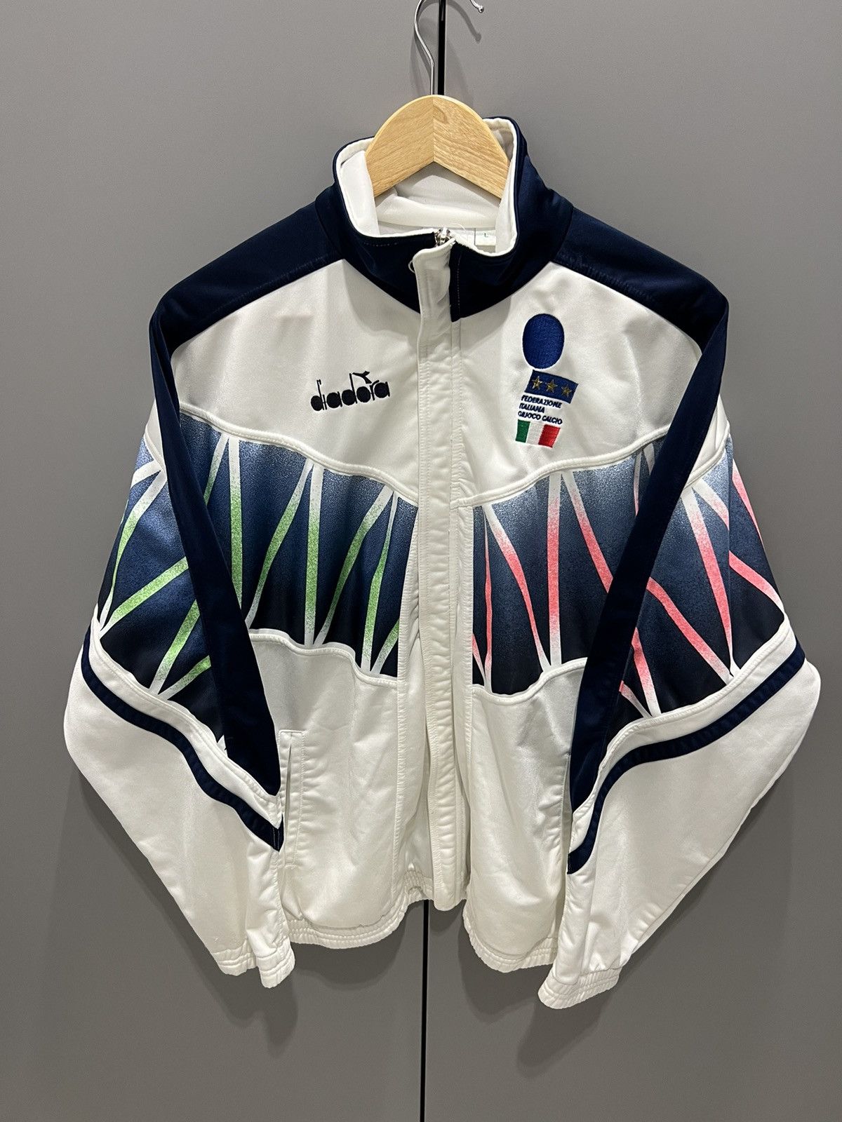 Diadora 90s 1994 Vintage Diadora Italy Team Zip Up Track Jacket Size US L / EU 52-54 / 3 - 3 Thumbnail