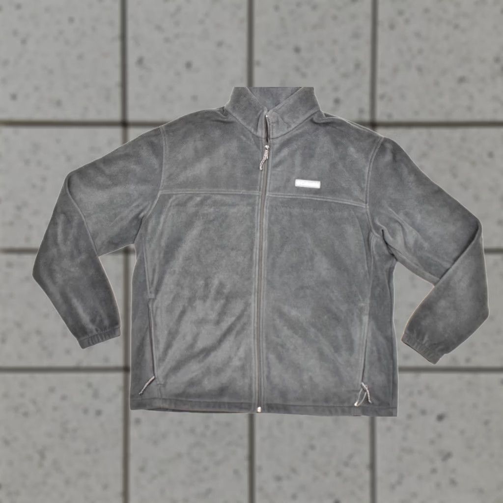 Columbia Jacket Mens 2XL Gray Charcoal Steens Mountain Full Zip Fleece Outdoor, Men's (Size Xxl)