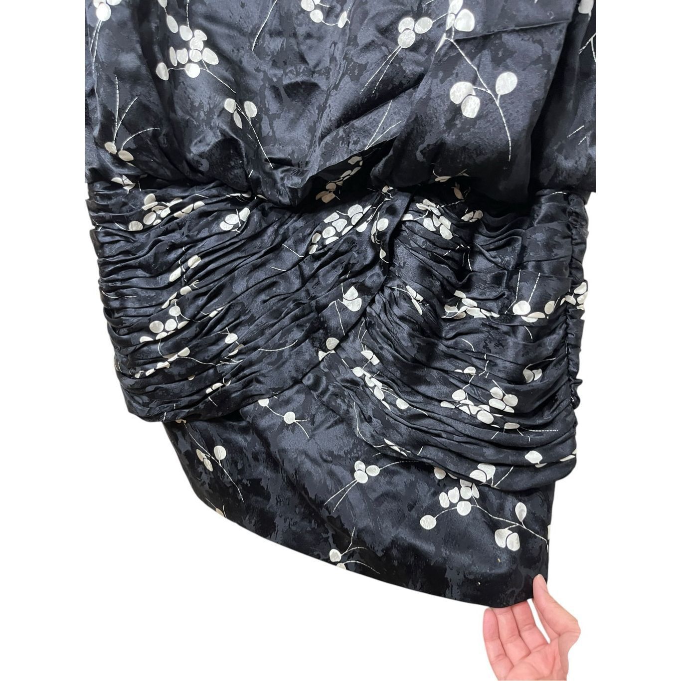 Other Vintage 1980's Saint Romei Sz 12 100% Silk Dress Black Flora Size XL / US 12-14 / IT 48-50 - 6 Thumbnail