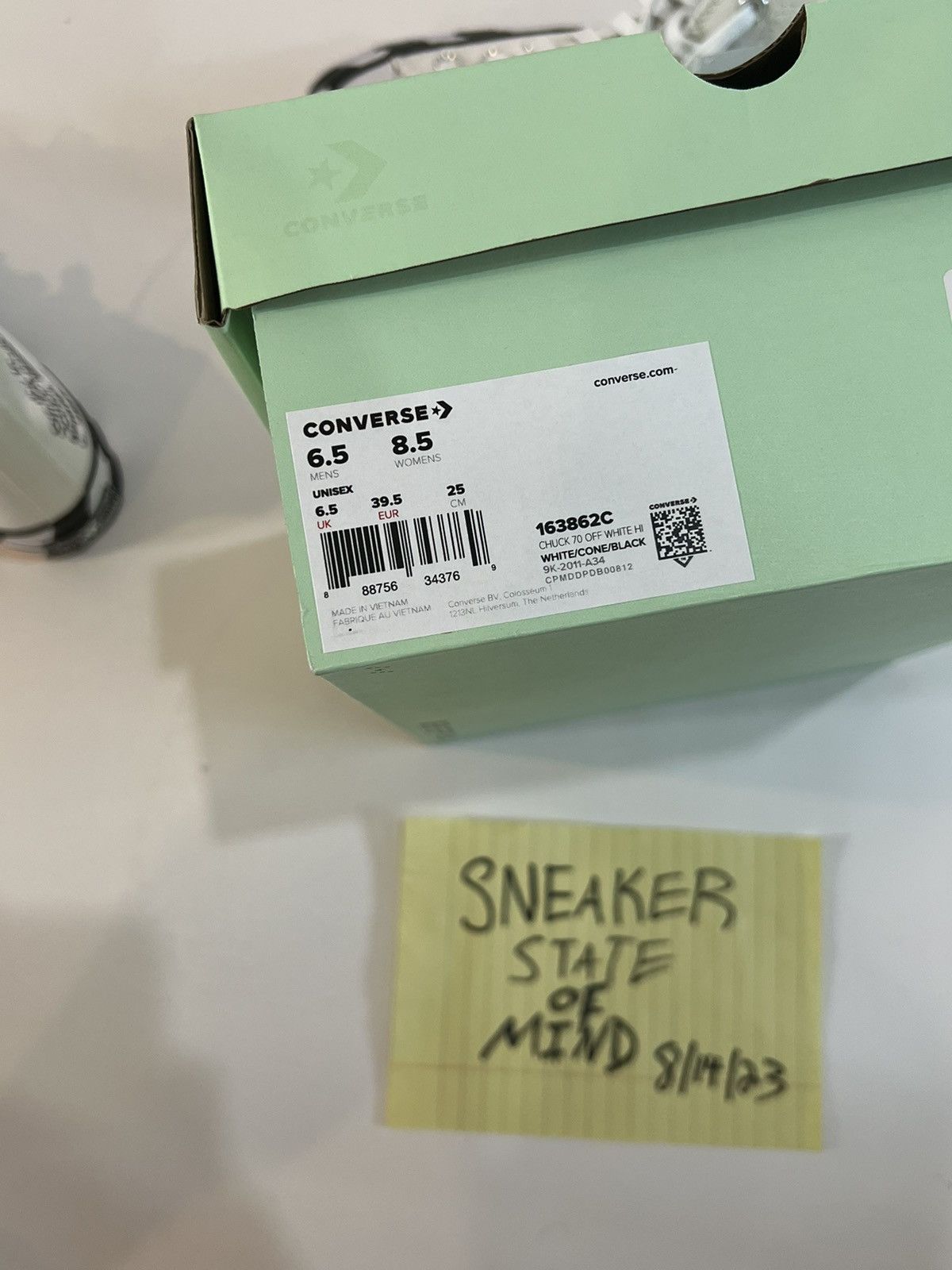 Converse × Off-White NEW OFF-WHITE x Chuck Taylor 70 Hi White 2018 Size 6.5 Size US 6.5 / EU 39-40 - 8 Thumbnail