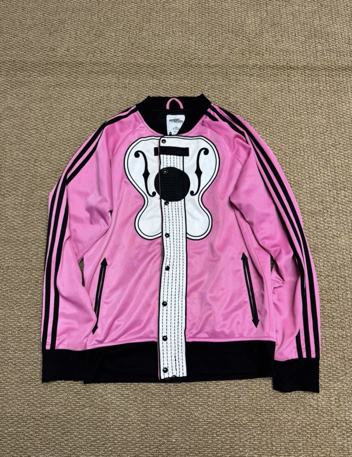 Adidas Adidas x Jeremy Scott Collaboration Pink Guitar Jacket K37 Size US XL / EU 56 / 4 - 1 Thumbnail