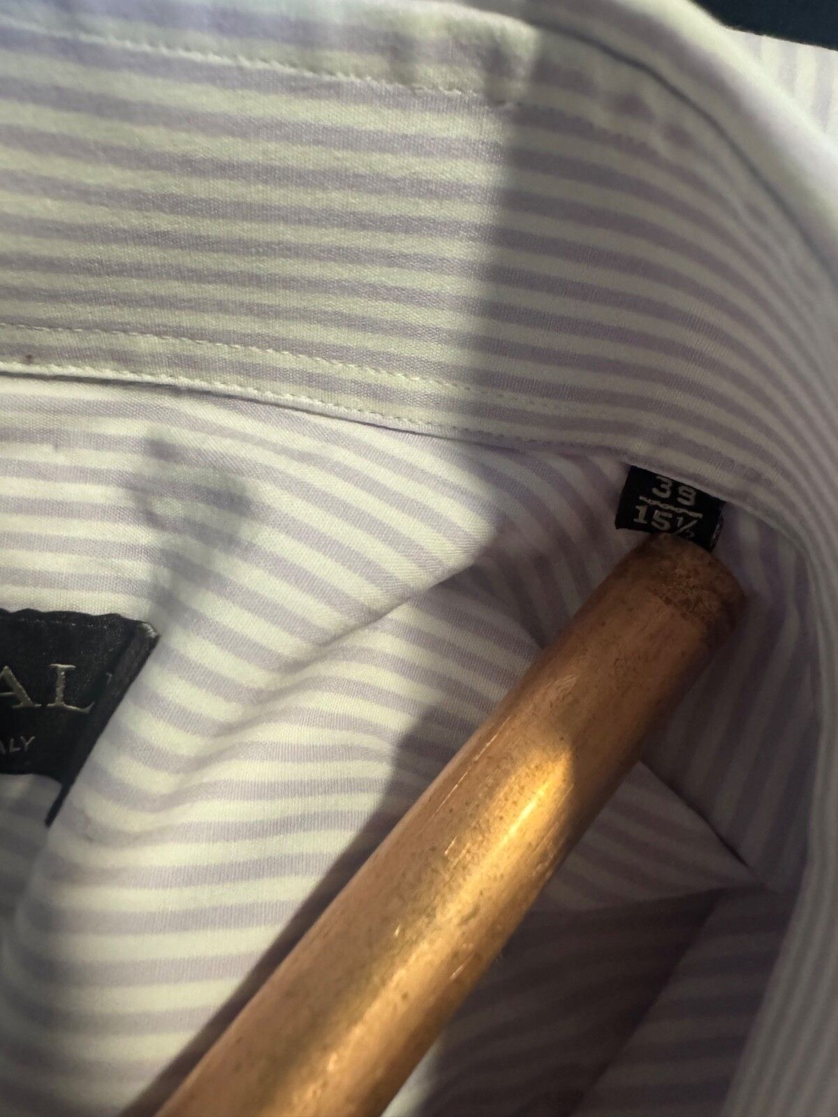 Canali Canali Purple White Striped Button Down Shirt 15.5/39 Size US L / EU 52-54 / 3 - 7 Thumbnail