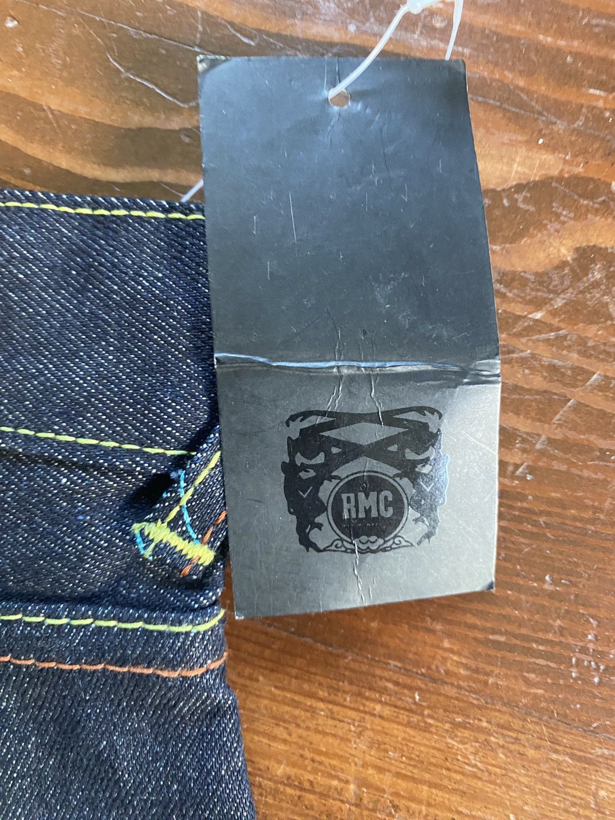 RMC Jeans Red Monkey Company Embroider Wide Denim Jean Short Selvedge Size US 37 - 6 Thumbnail