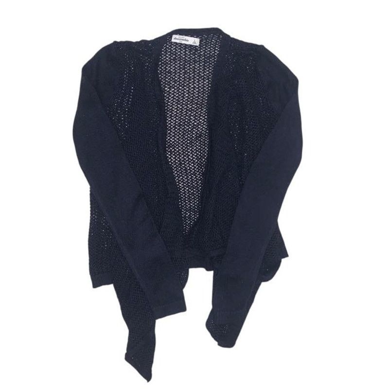 Abercrombie & Fitch VINTAGE Y2K Abercrombie Blue Knit Woven Cardigan Sweater LG Size L / US 10 / IT 46 - 1 Thumbnail