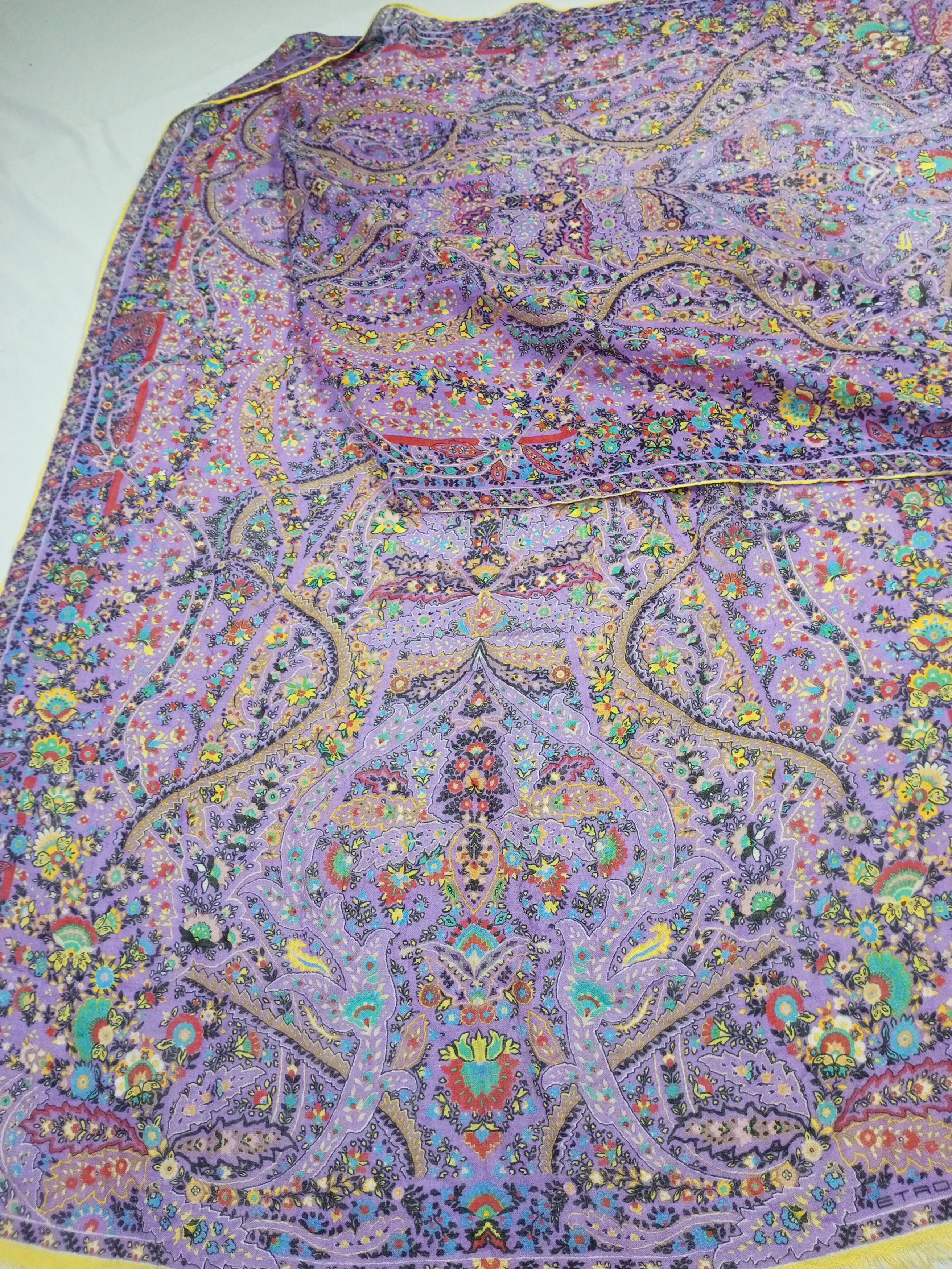 Etro × Vintage Etro Milano 50% Woll 50% Silk Scarf Size ONE SIZE - 3 Thumbnail