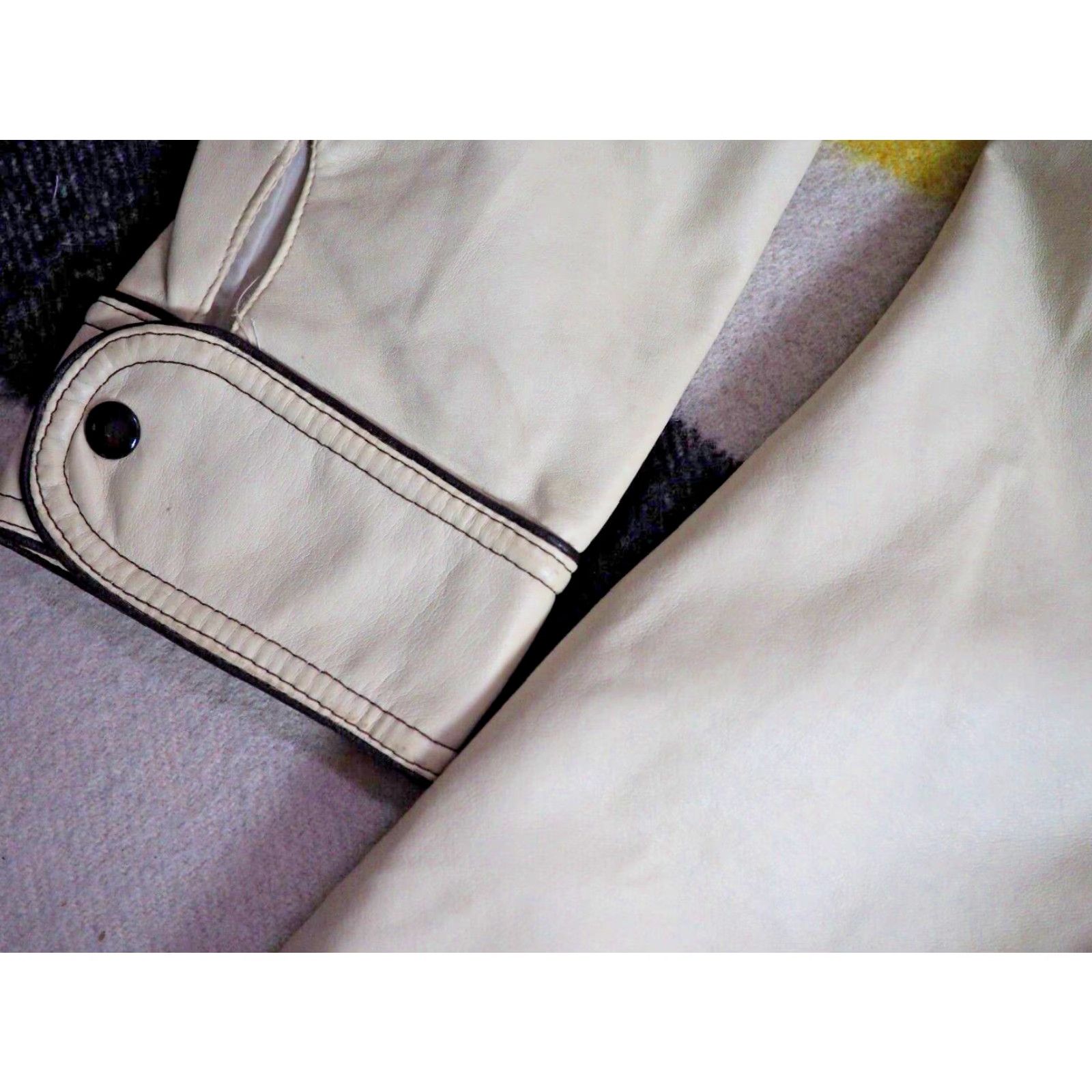 Vintage VTG 70s Golden Rose Beige Western Vinyl Snap Hippy Jacket Coat Womens L Shirt Size L / US 10 / IT 46 - 6 Thumbnail