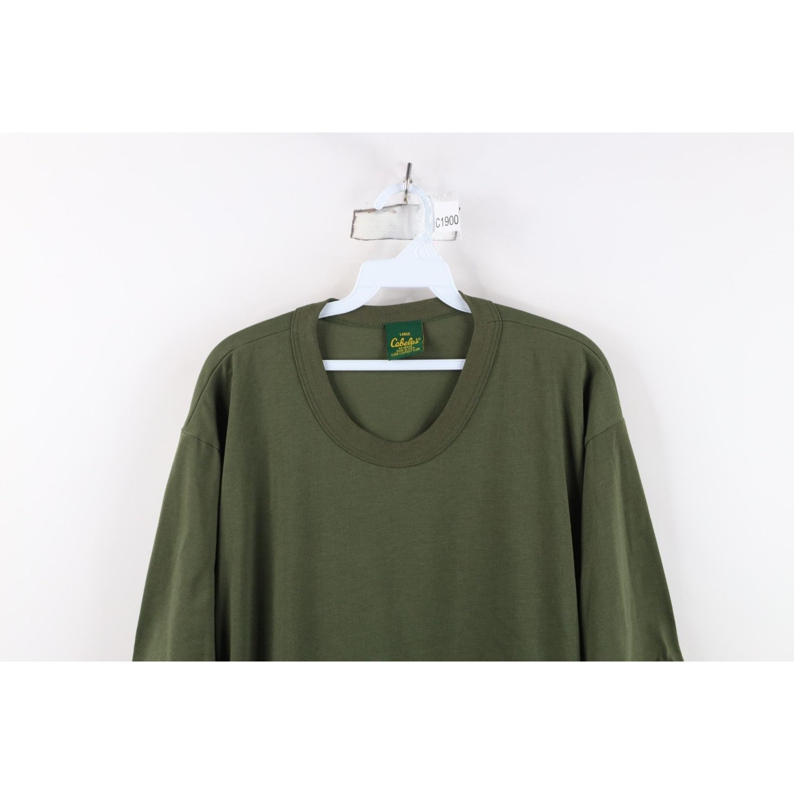 Cabelas Vintage 90s Cabelas Distressed Blank Knit T-Shirt Size US L / EU 52-54 / 3 - 2 Thumbnail