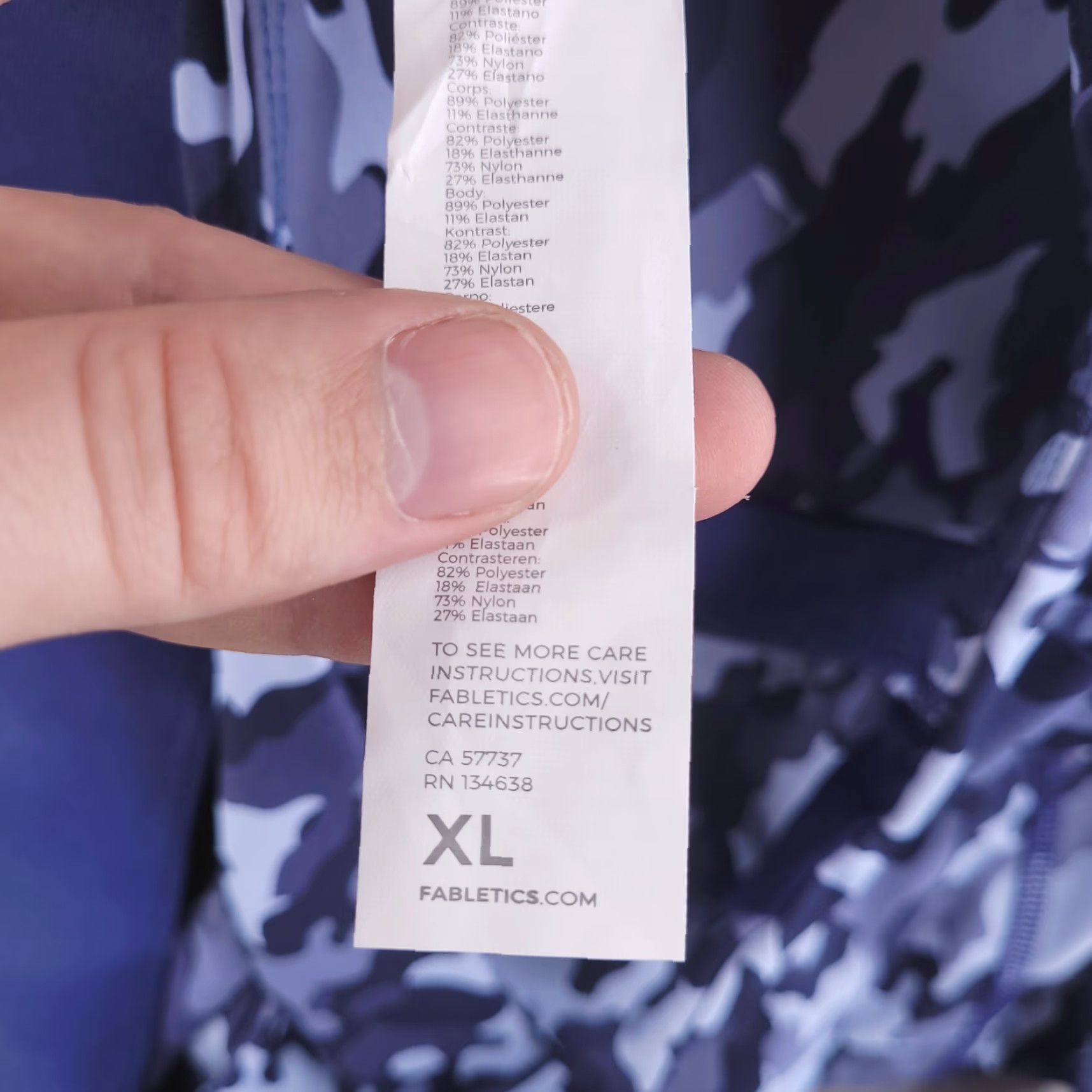 Fabletics FABLETICS Sports Bra Women's Athletic No Bounce Navy Camo Size XL Size ONE SIZE - 5 Thumbnail