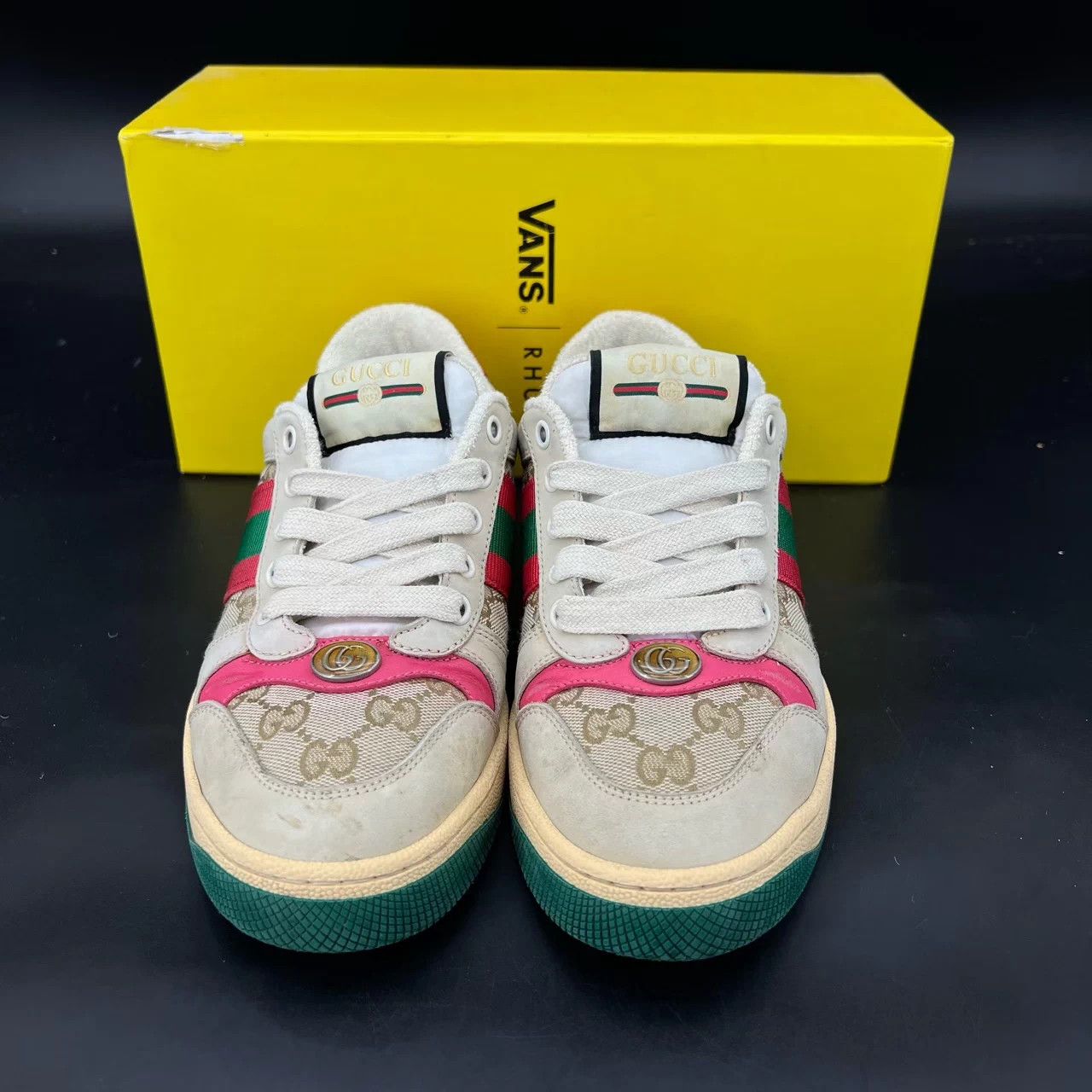 Gucci Gucci Rhyton Pink Distressed Sneakers 37 Size US 7 / IT 37 - 4 Thumbnail