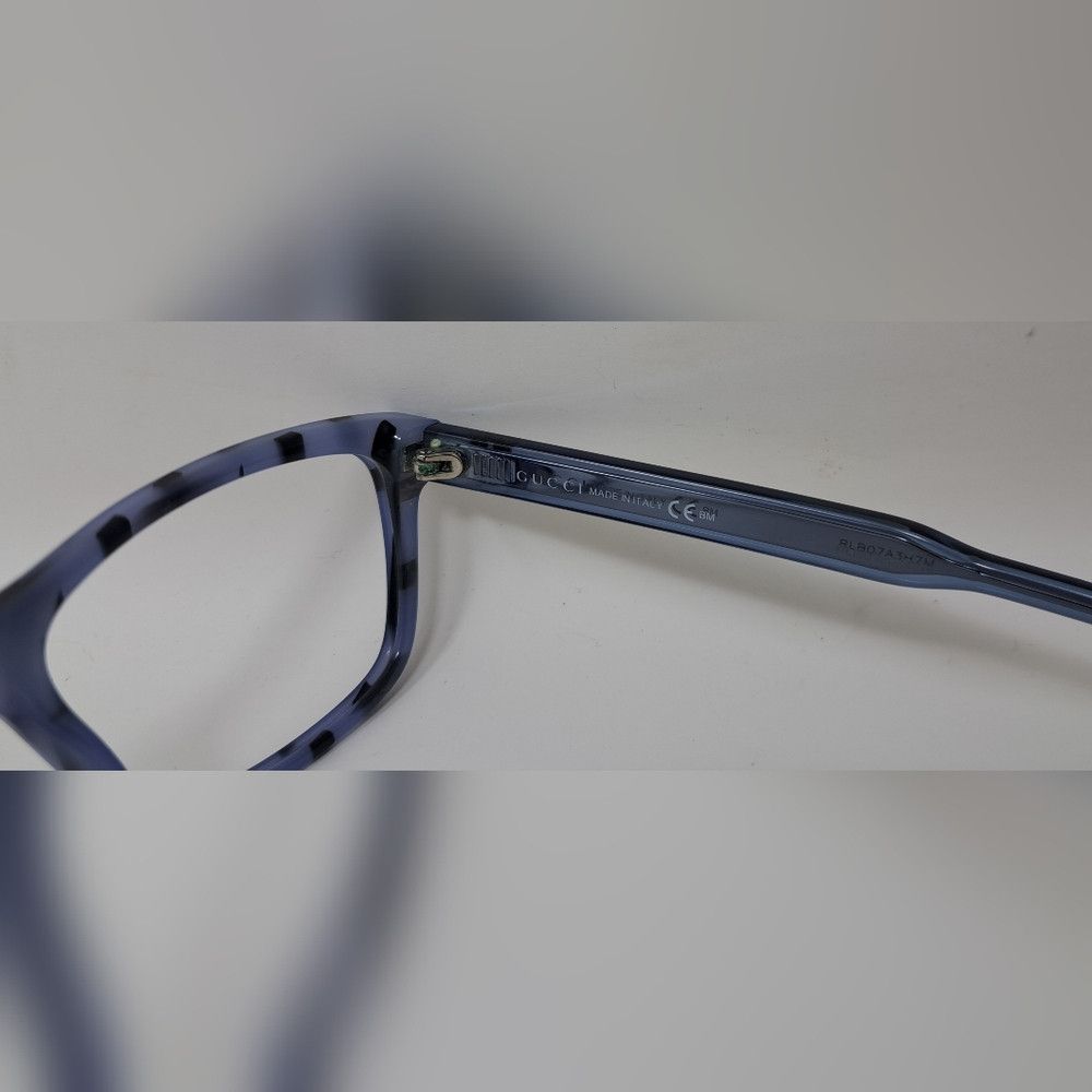 Gucci Gucci Eye Glasses Frames Blue Black Italy Rectangle GG 3765 Size ONE SIZE - 5 Thumbnail