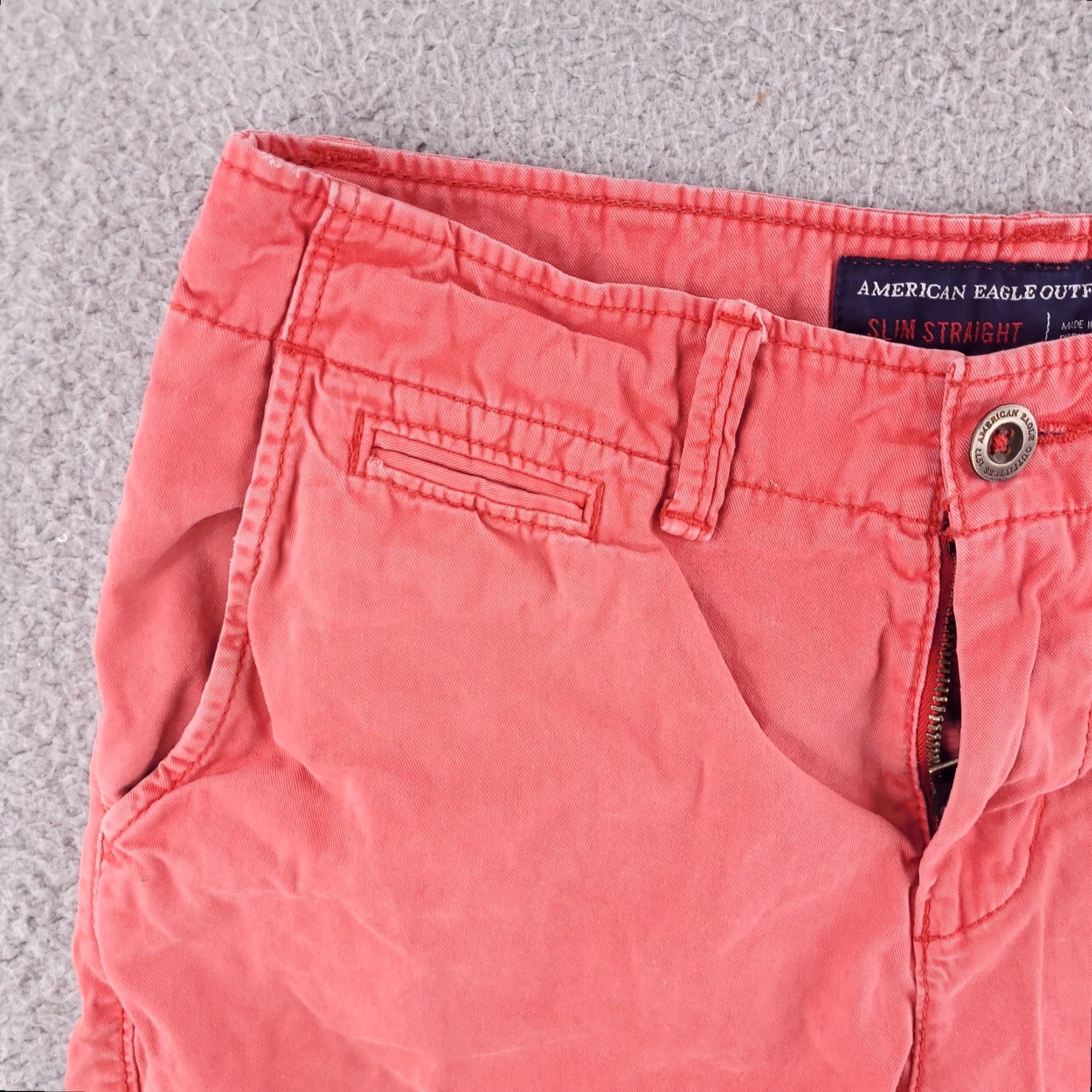 American Eagle Outfitters American Eagle Outfitters Slim Fit Shorts Mens 30 Red Pink Orange Mango Chino Solid Logo 30-Day Returns Mens Size US 30 / EU 46 - 2 Thumbnail
