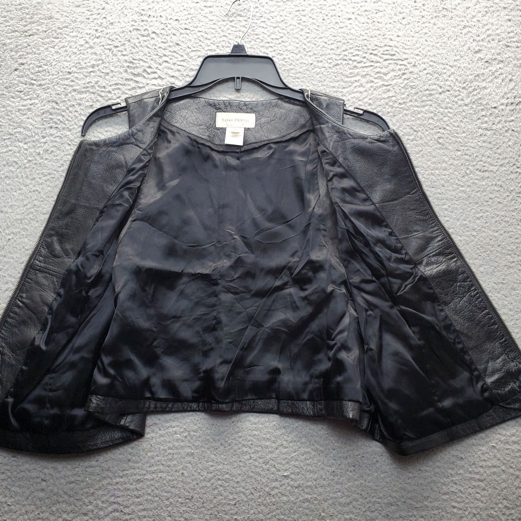 Vintage Susan Bristol Biker Vest - Womens Sleeve 1W Black Leather Casual Summer Size XS / US 0-2 / IT 36-38 - 6 Thumbnail