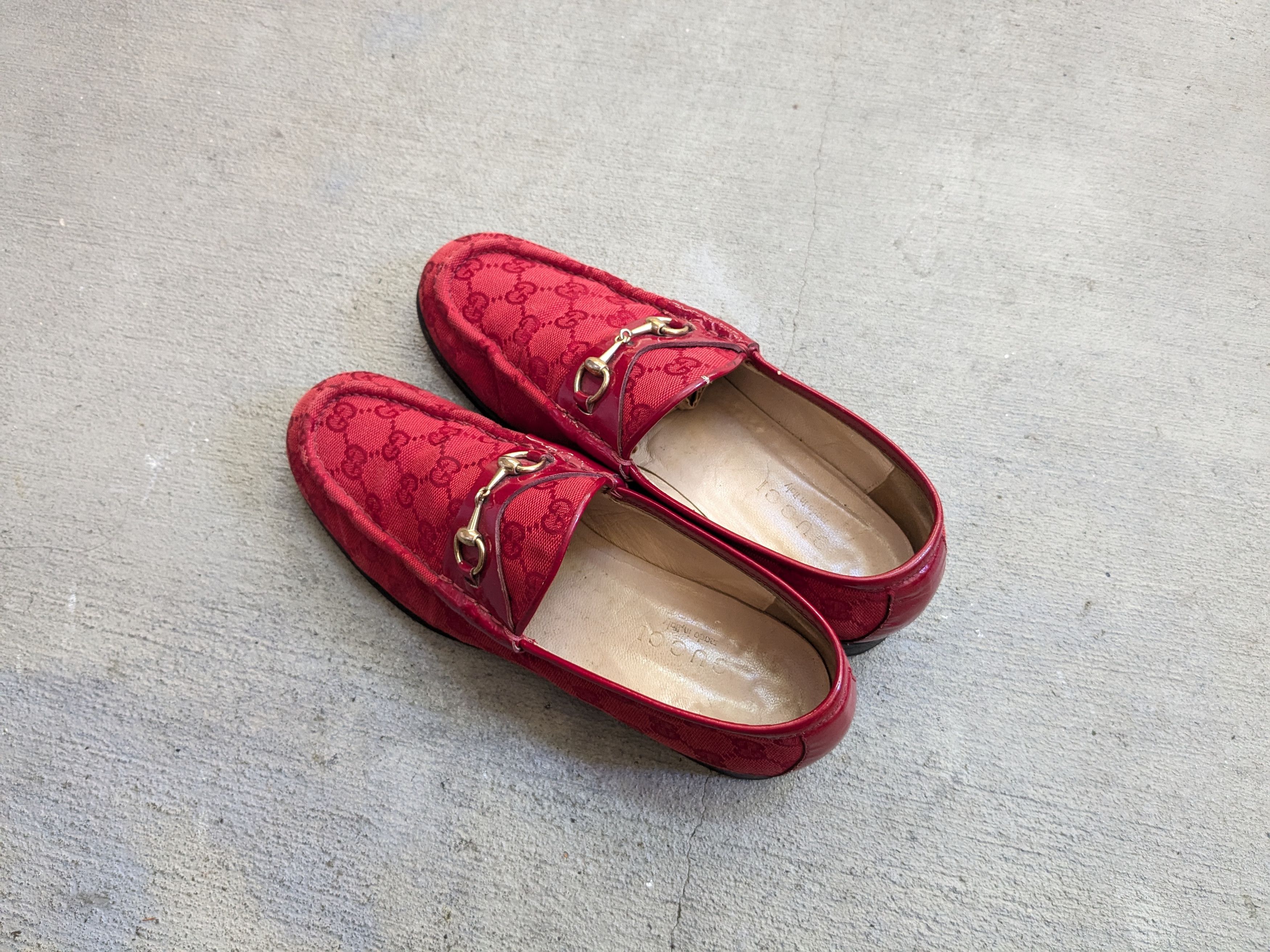 Gucci Gucci Horsebit Loafers Red 10 B Monogram Canvas Jacquard Size US 10 / IT 40 - 13 Thumbnail