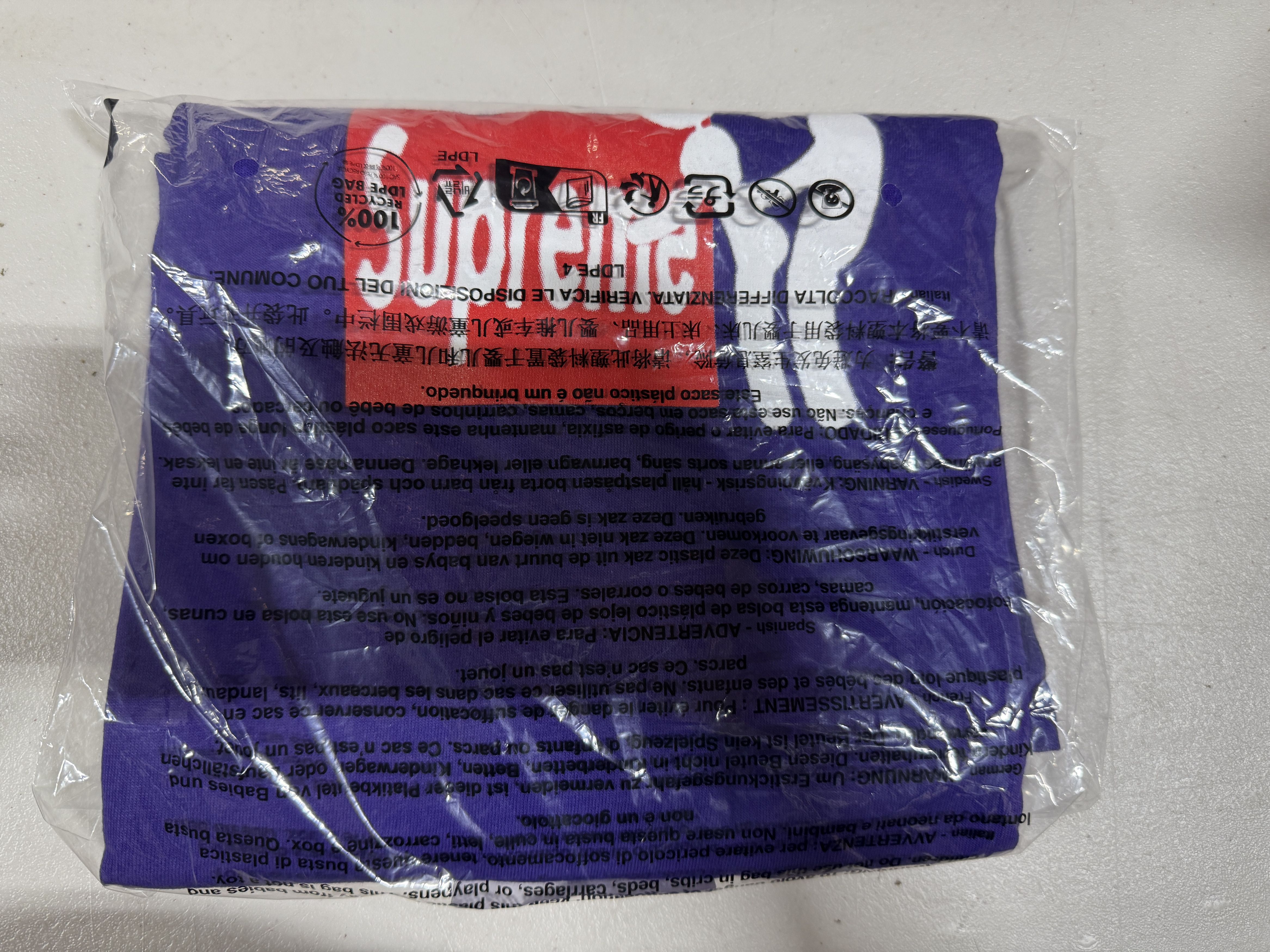 Supreme Supreme Stick Tee Purple Size L Size US L / EU 52-54 / 3 - 2 Thumbnail