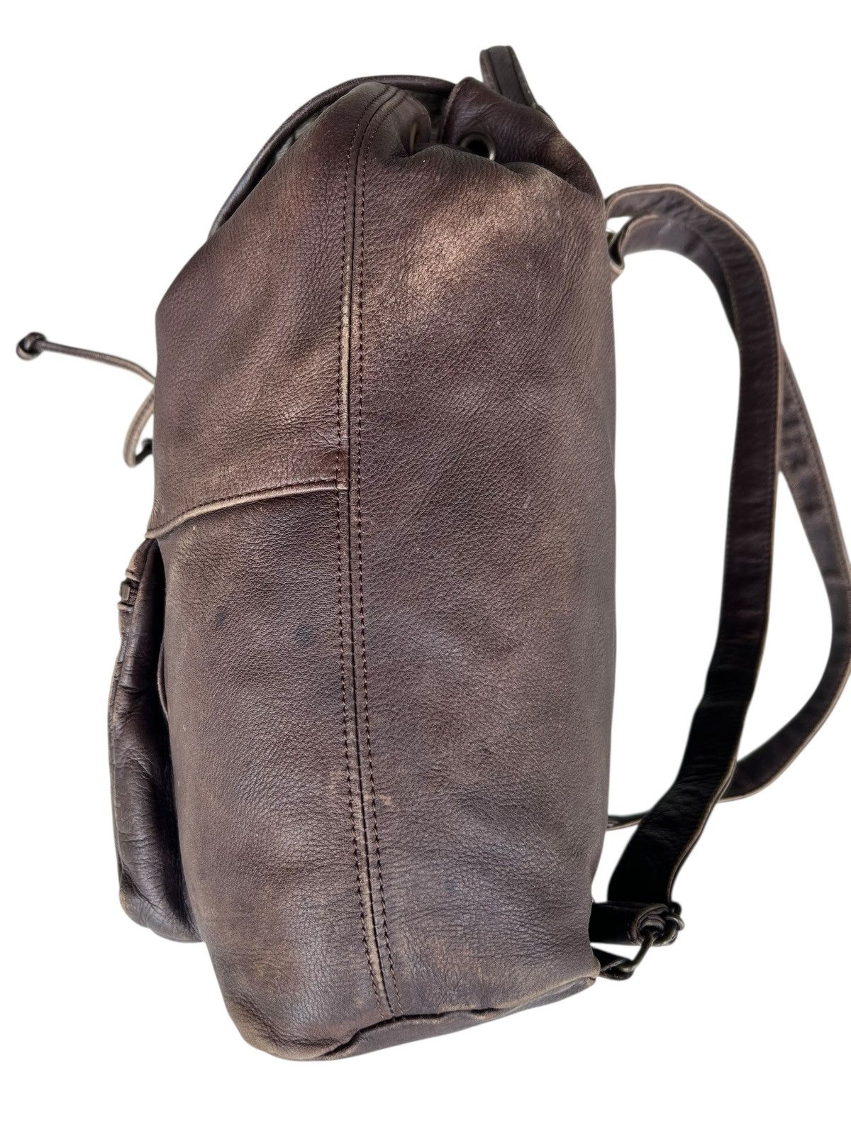 Leather Vintage DEAD HEAT Japan Patina Scratch Leather Backpack Bag Size ONE SIZE - 12 Thumbnail