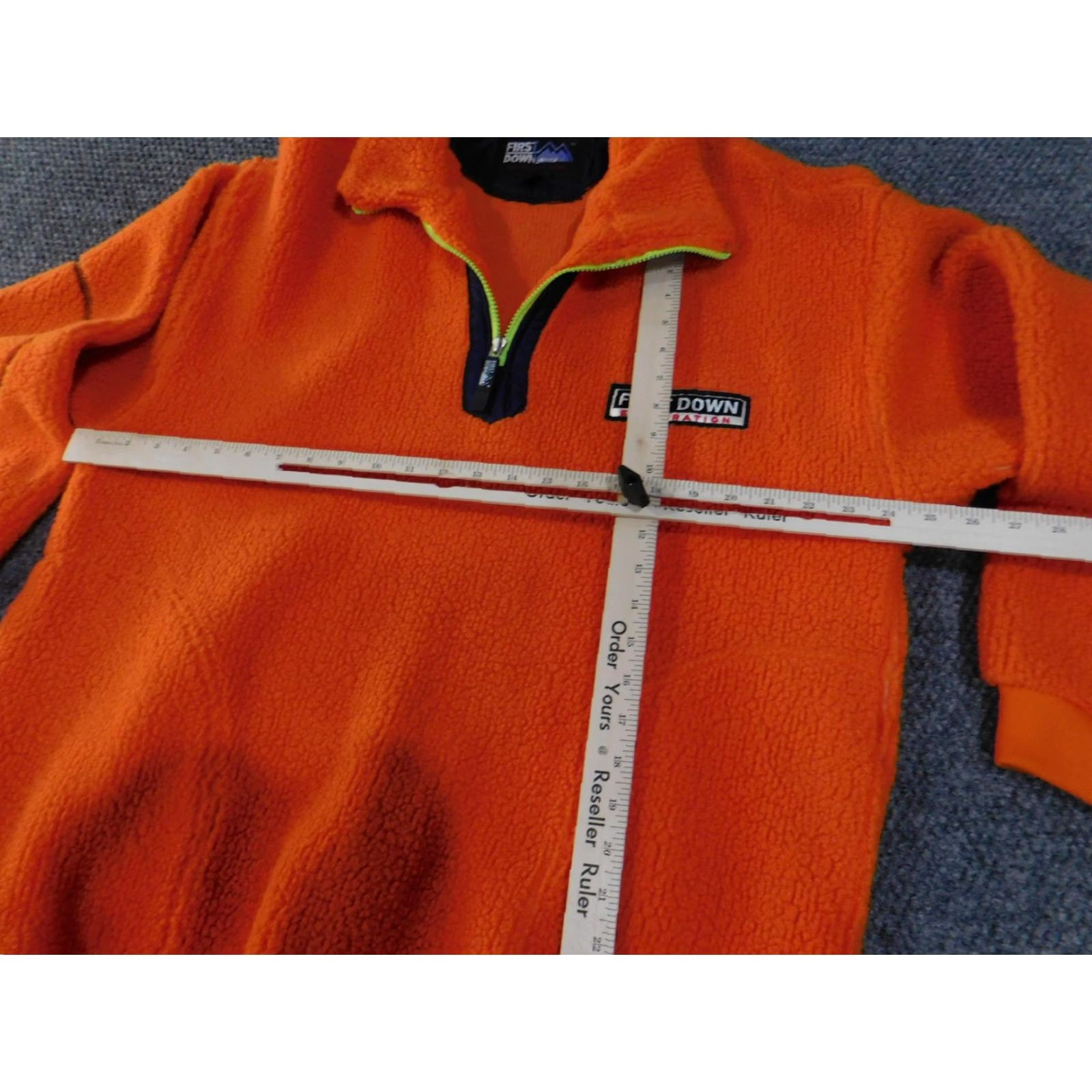 Vintage VINTAGE First Down Pullover Mens Large Orange Fleece Sherpa Sweater Outdoor Warm Retro Size US L / EU 52-54 / 3 - 7 Thumbnail