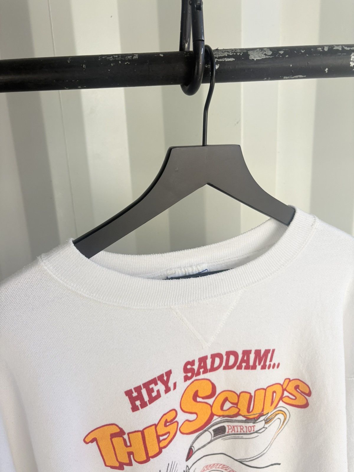 Vintage Thrashed Hey Saddam Distressed Faded Sweatshirt Grunge Boxy Size US XL / EU 56 / 4 - 6 Thumbnail