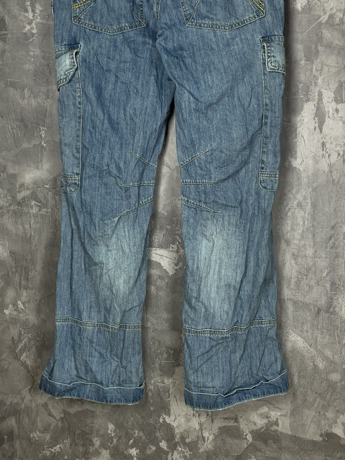 Jaded London × Vintage Sandblast Monster Cargo Denim Baggy Washed Denim Jeans Size US 30 / EU 46 - 10 Thumbnail