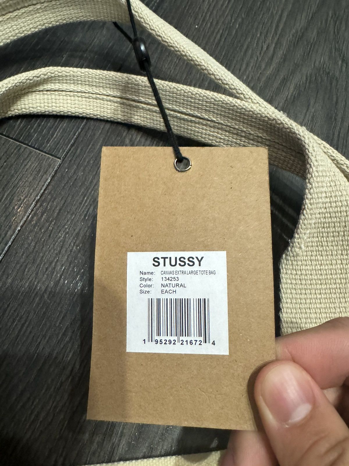Stussy Large Beige Canvas Stussy Tote Bag Size ONE SIZE - 4 Thumbnail