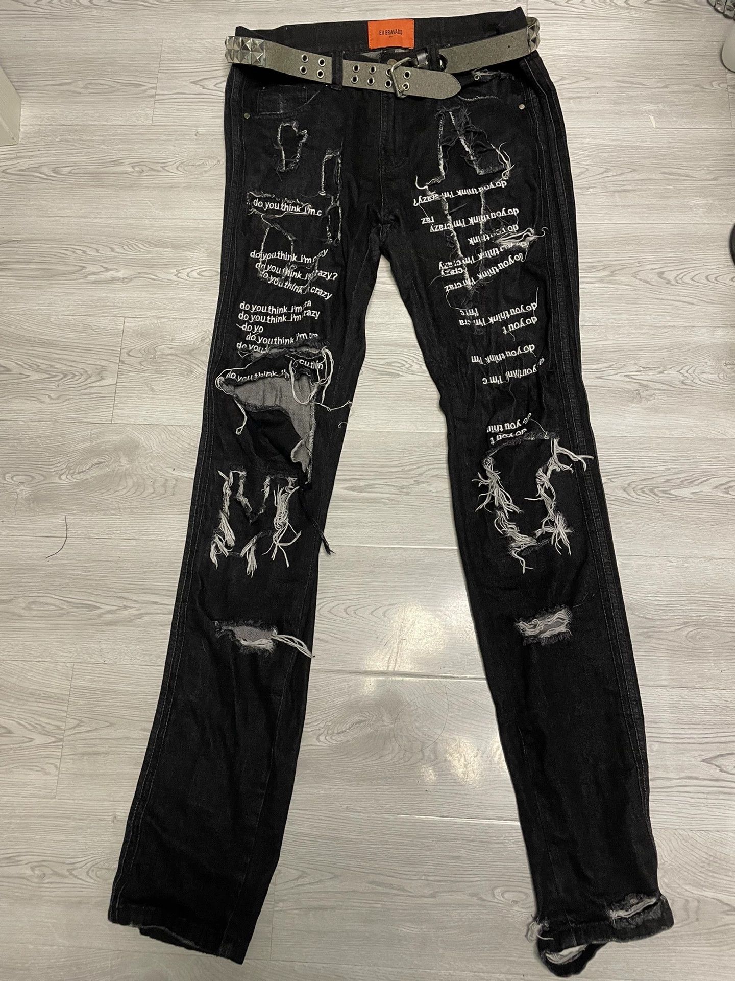 Ev Bravado ev bravado distressed black denim jeans size 34 Size US 34 / EU 50 - 1 Thumbnail