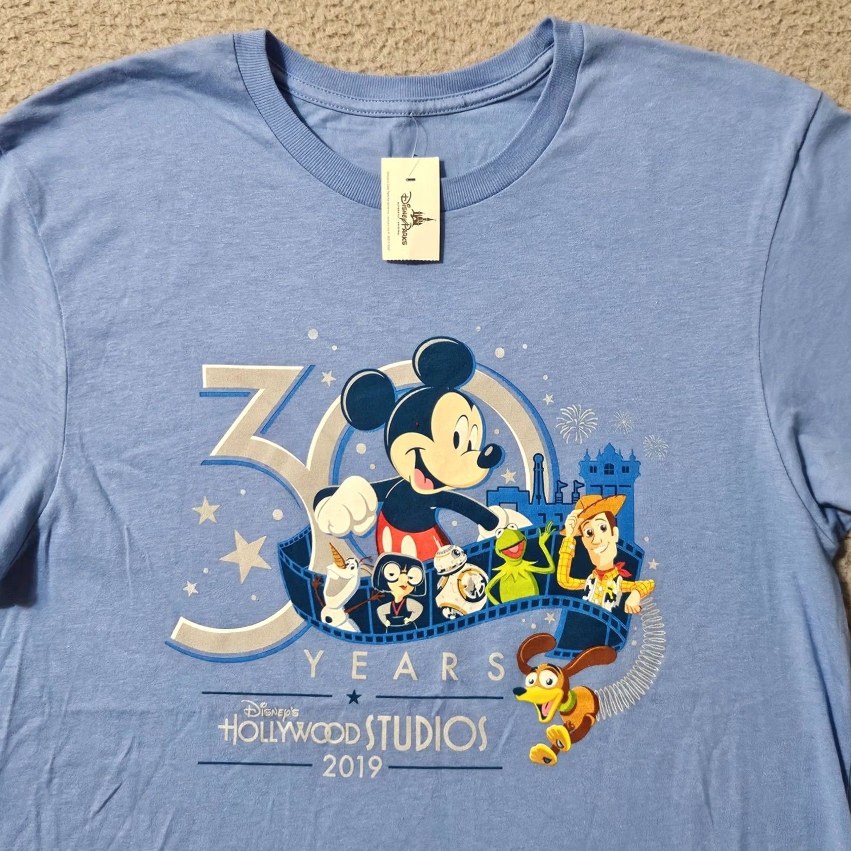 Disney Disney Hollywood Studios 30th Anniversary Adult T-Shirt Mickey Mouse 2019 Small Blue Mens Size US S / EU 44-46 / 1 - 2 Thumbnail