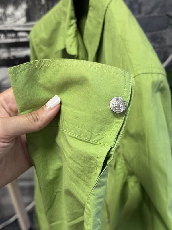 Versace VERSACE Rare Women Vintage 90s Lime Green Shirt Blouse Y2K Size L / US 10 / IT 46 - 6 Thumbnail