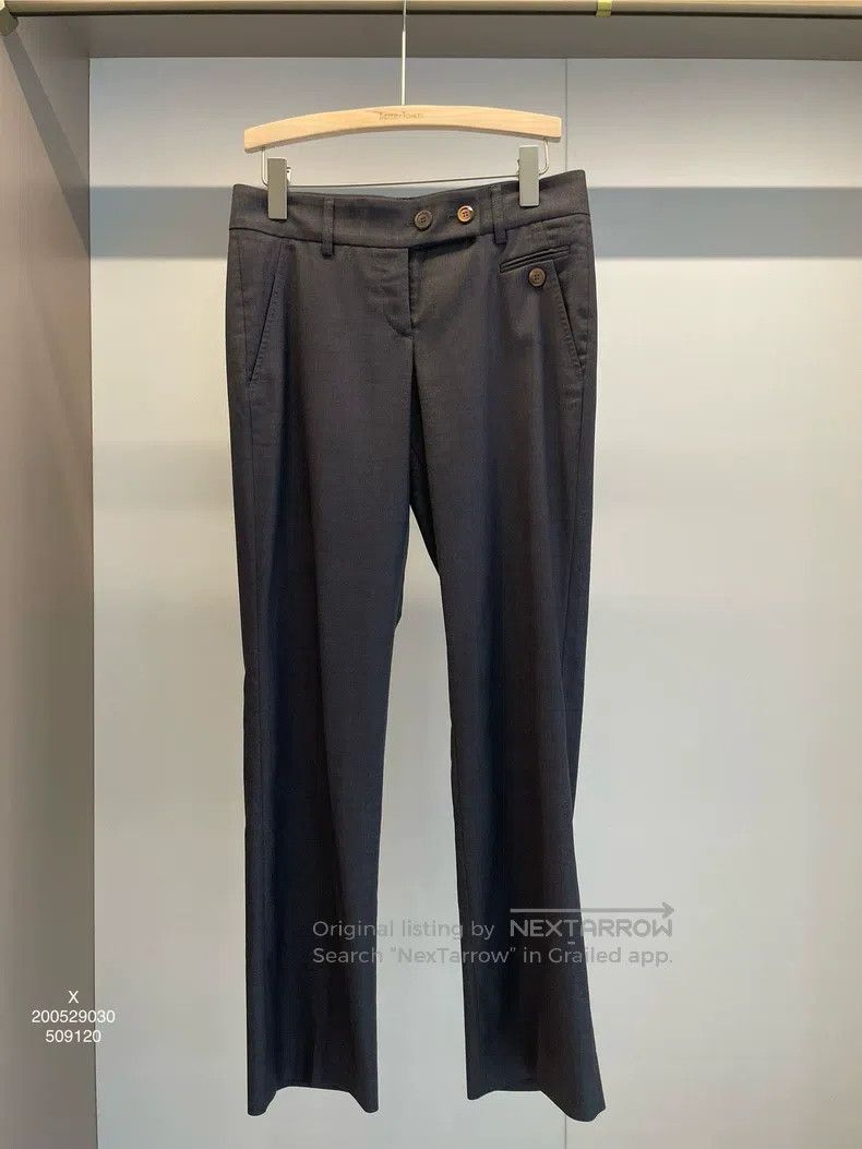 Brunello Cucinelli Brunello Cucinelli Black Grey Wool Casual Long Trousers Size 26" / US 2 / IT 38 - 1 Thumbnail