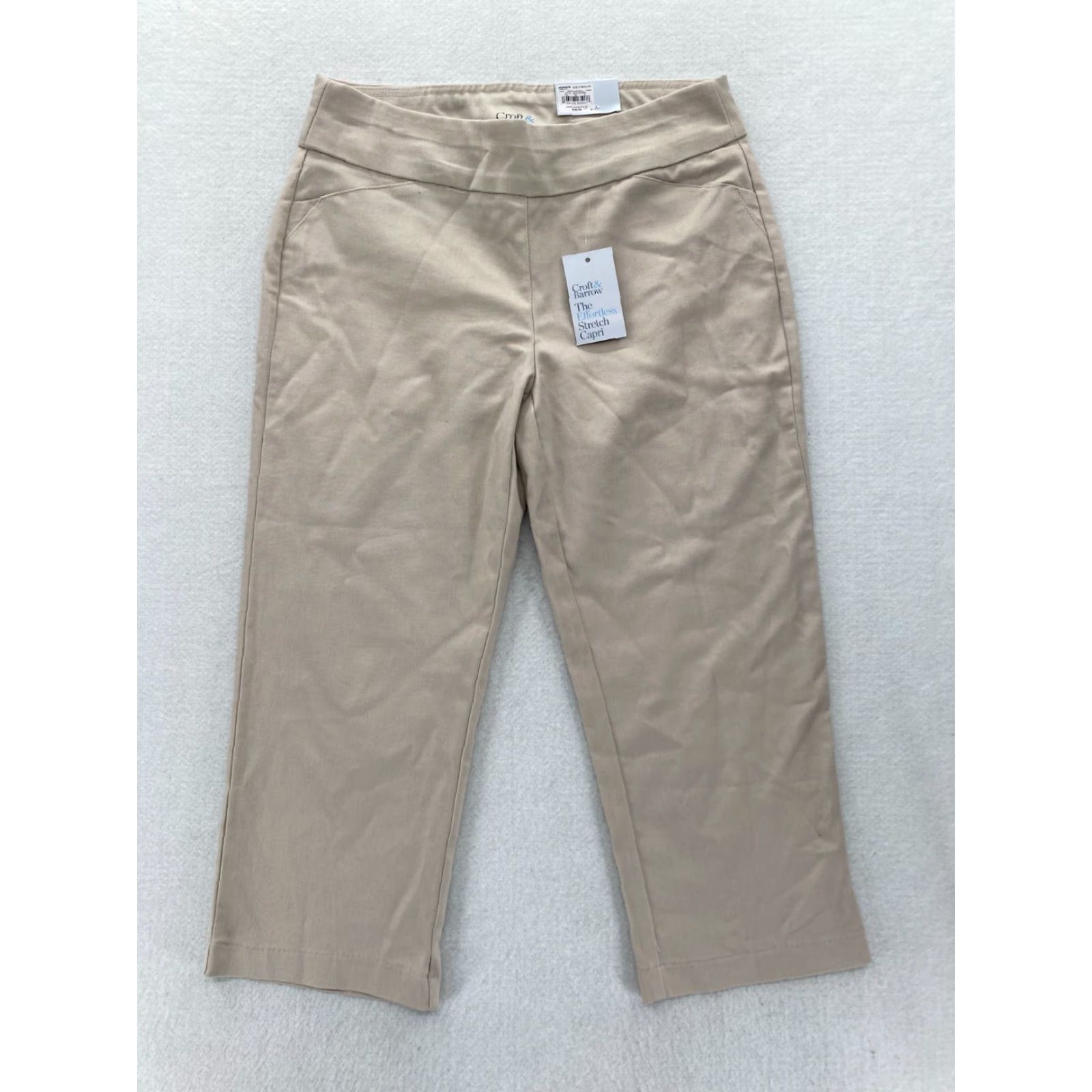 Croft & Barrow Croft & Barrow The Effortless Stretch Capri Women's 6 Beige Pull On NWT Slim Straight Capris for Women Size ONE SIZE - 2 Thumbnail