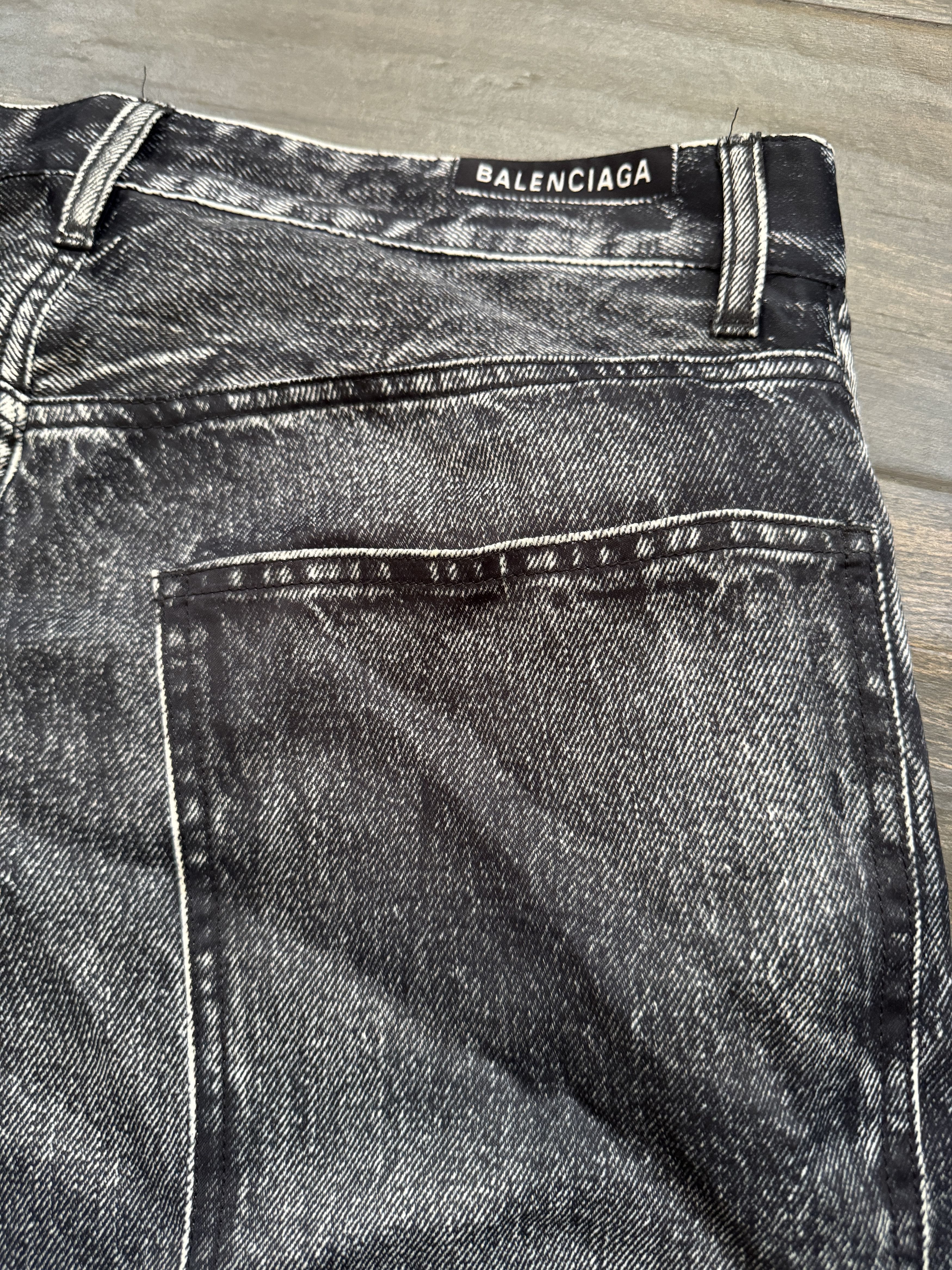 Balenciaga Trompe L'Oeil Denim Jeans Printed Viscose Pant Size US 32 / EU 48 - 12 Thumbnail