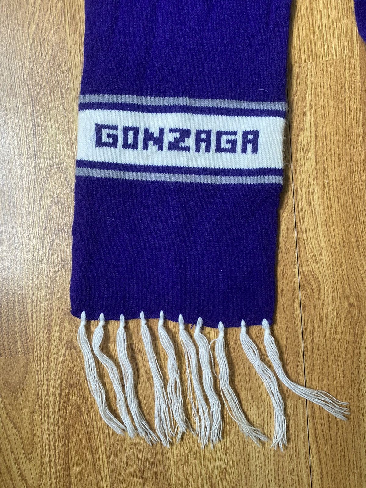NCAA RARE Vintage 80s-90s Gonzaga Knit Scarf Purple Size ONE SIZE - 2 Thumbnail