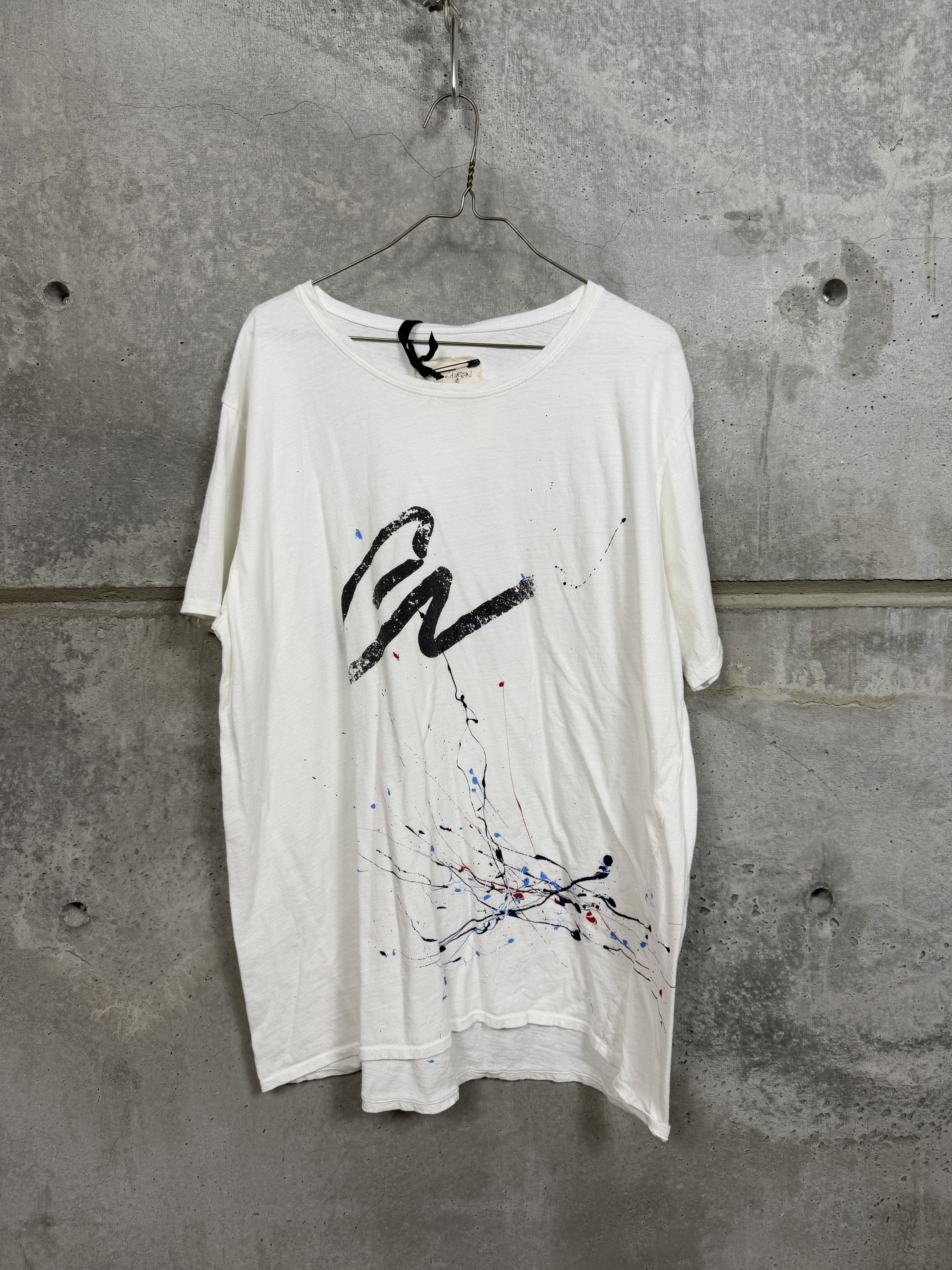 Greg Lauren Greg Lauren White Paint Splatter Tee Size US L / EU 52-54 / 3 - 5 Thumbnail
