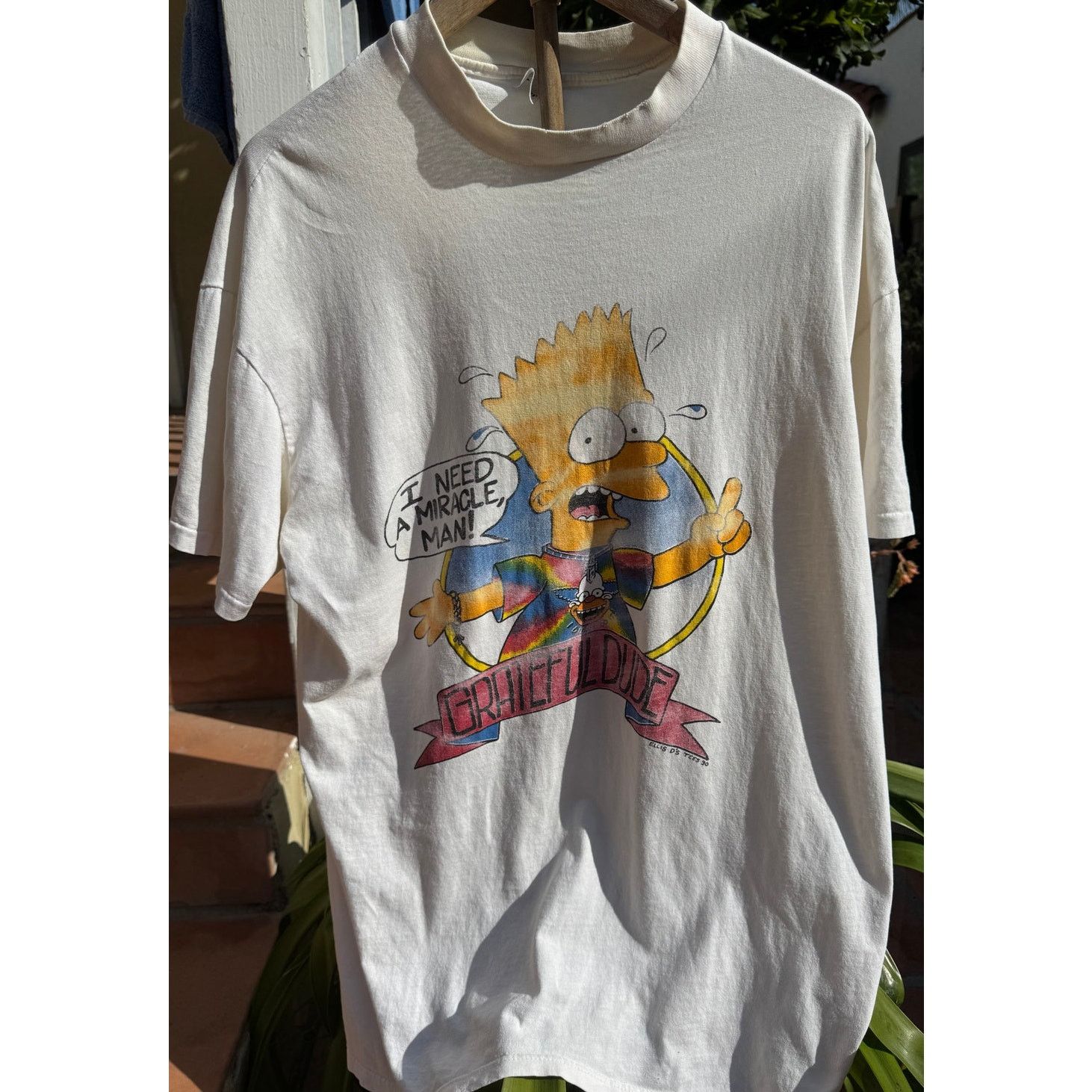 Vintage RARE Vtg 1991 Grateful Dead Bart Simpson Miracle Lot Tee XL Size US XL / EU 56 / 4 - 3 Thumbnail