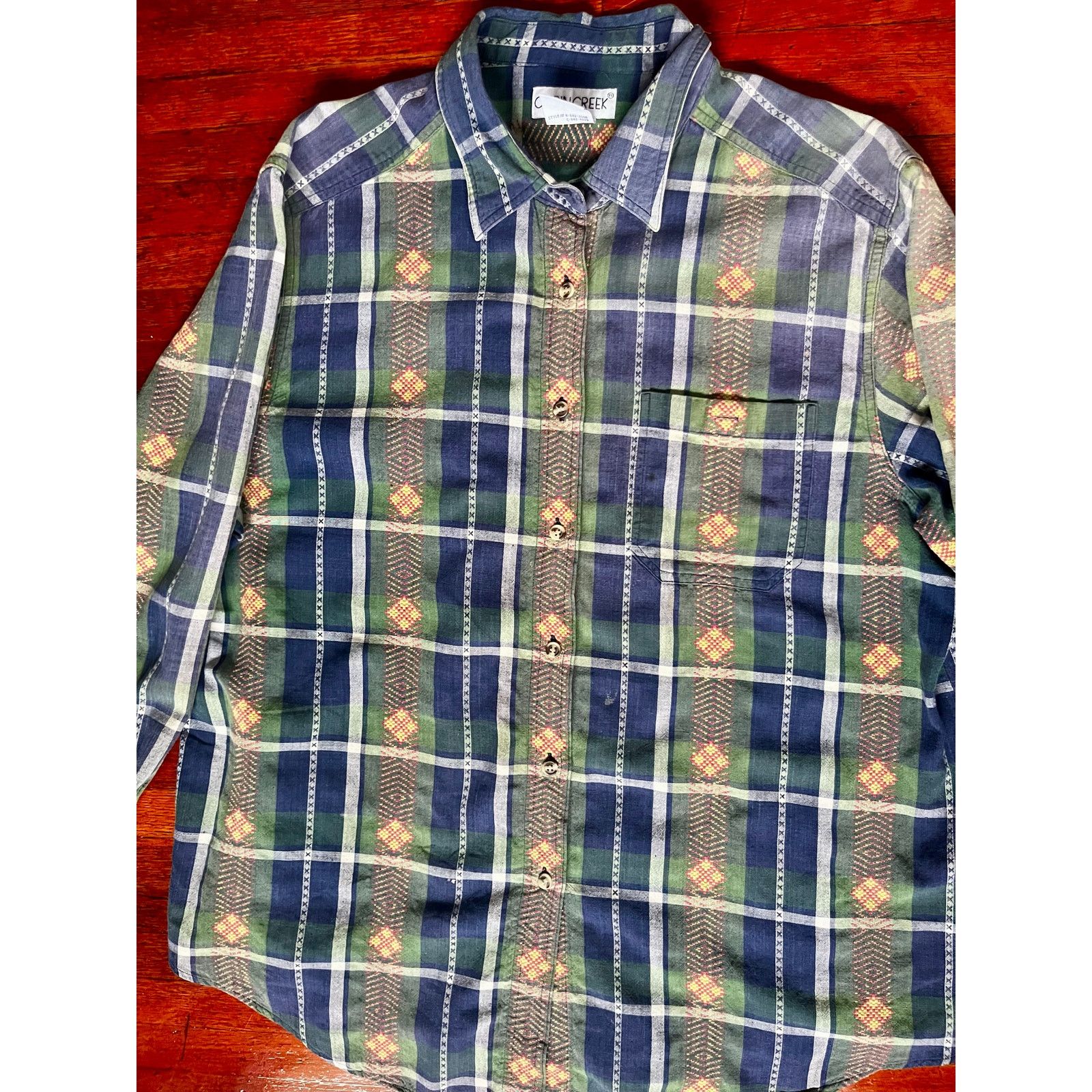 Cabin Creek Vintage 90’s Cabin Creek Blue Green Plaid Casual Shirt XL Size XL / US 12-14 / IT 48-50 - 3 Thumbnail
