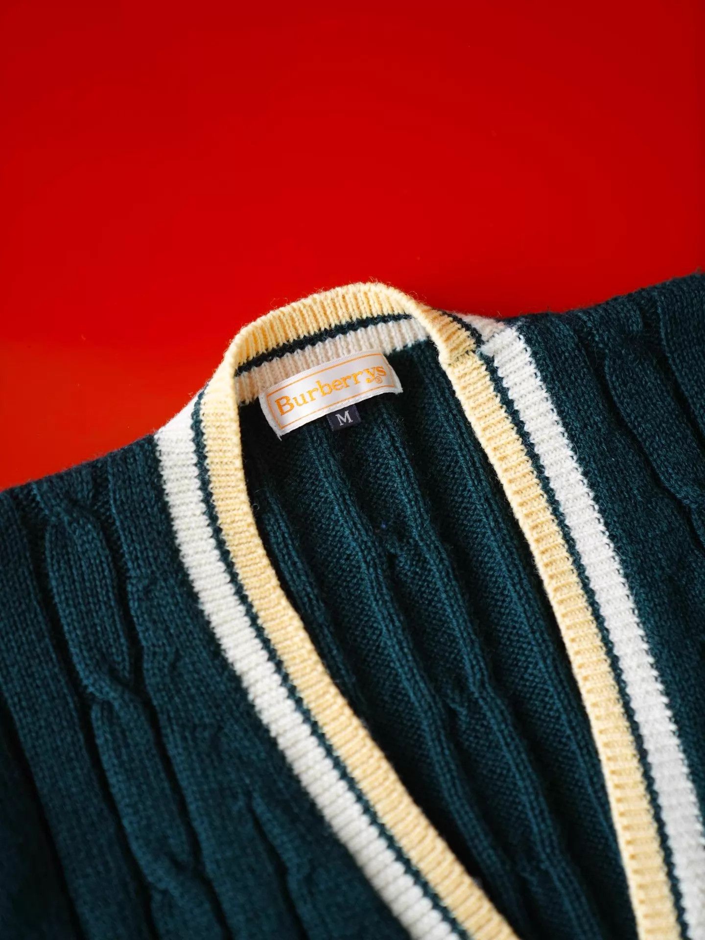 Burberry Burberry Vintage Forest Green Wool Sporty Preppy Cardigan Size M / US 6-8 / IT 42-44 - 4 Thumbnail