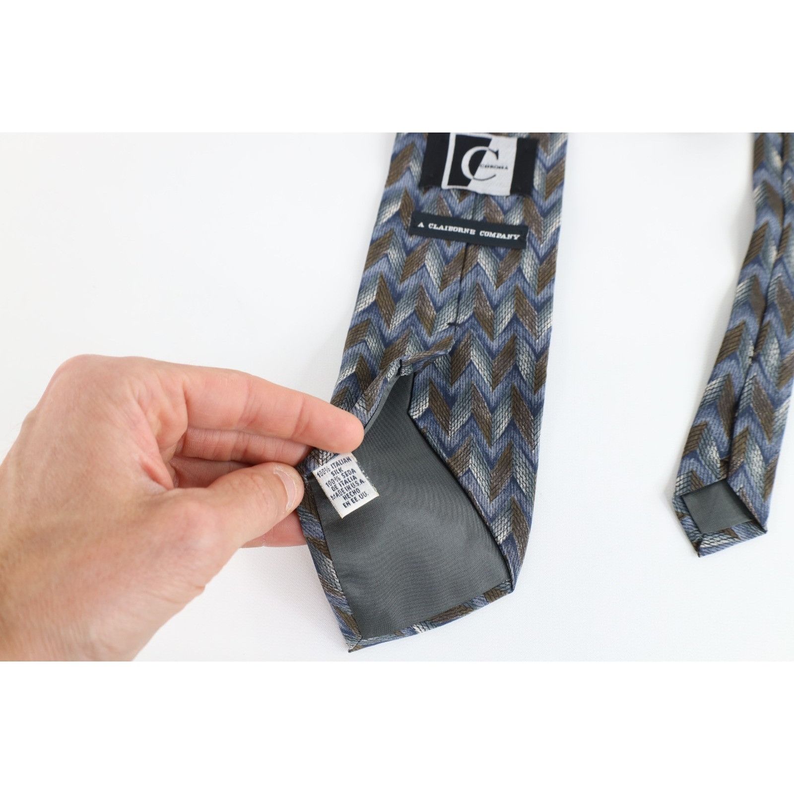 Vintage Vintage 90s Streetwear Italian Silk Herringbone Neck Tie Size ONE SIZE - 3 Thumbnail