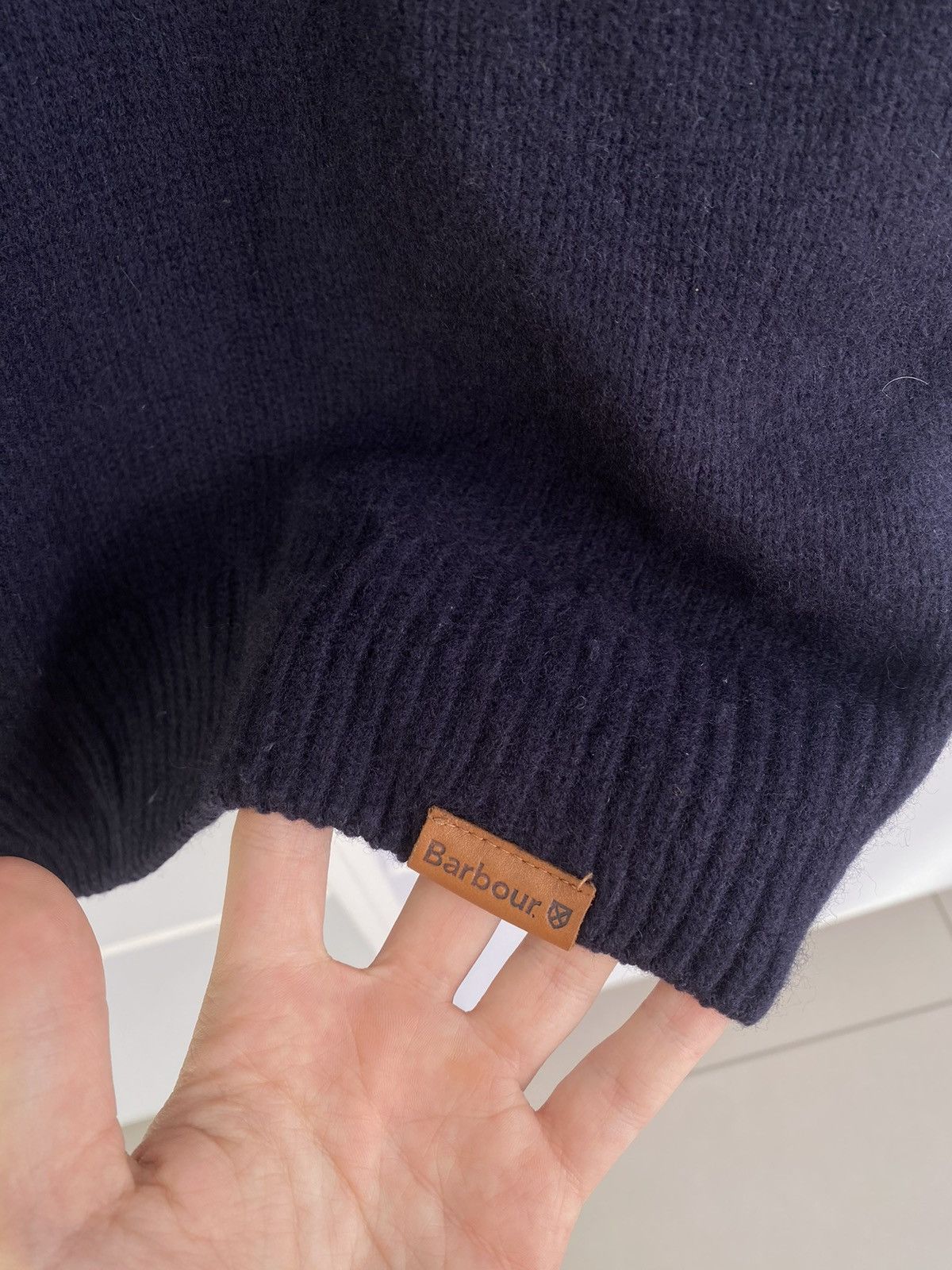 Barbour × Designer × Vintage Vintage Barbour Navy Wool Sweater Size US L / EU 52-54 / 3 - 5 Thumbnail