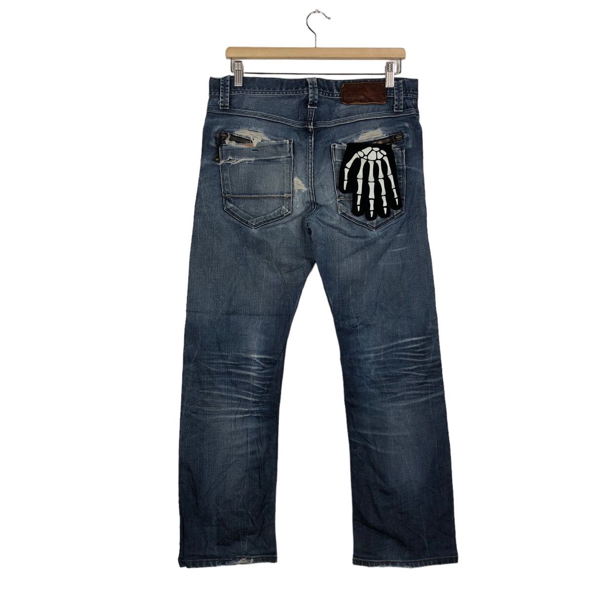 Japanese Brand 🔥Rare 90’s Vintage Distressed Denim Jeans Back Number Japan Size US 32 / EU 48 - 8 Thumbnail