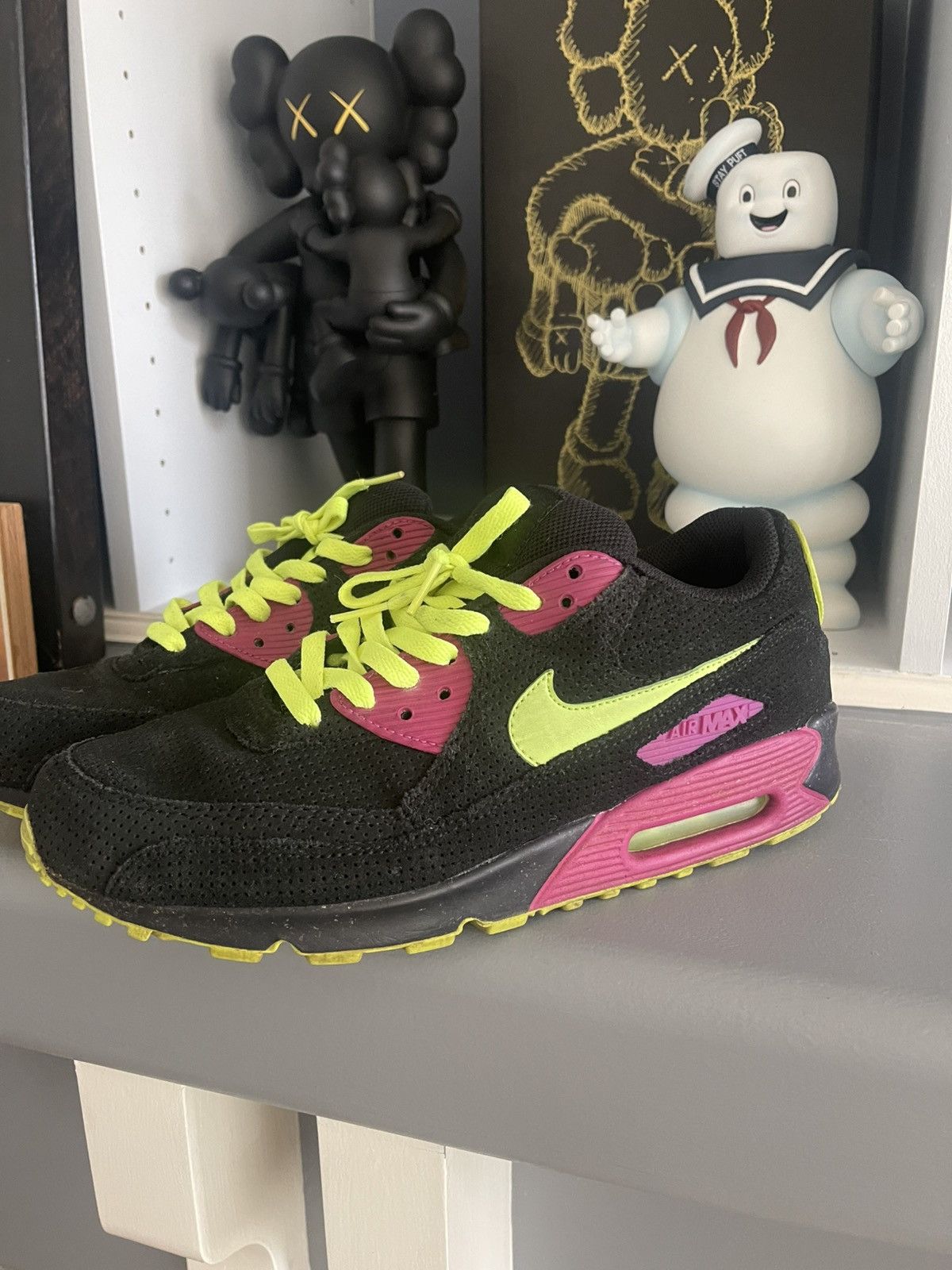 Nike Nike Air Max 90 Black / Citron / Rave Pink 2008 - 9.5 Size US 9.5 / EU 42-43 - 3 Thumbnail