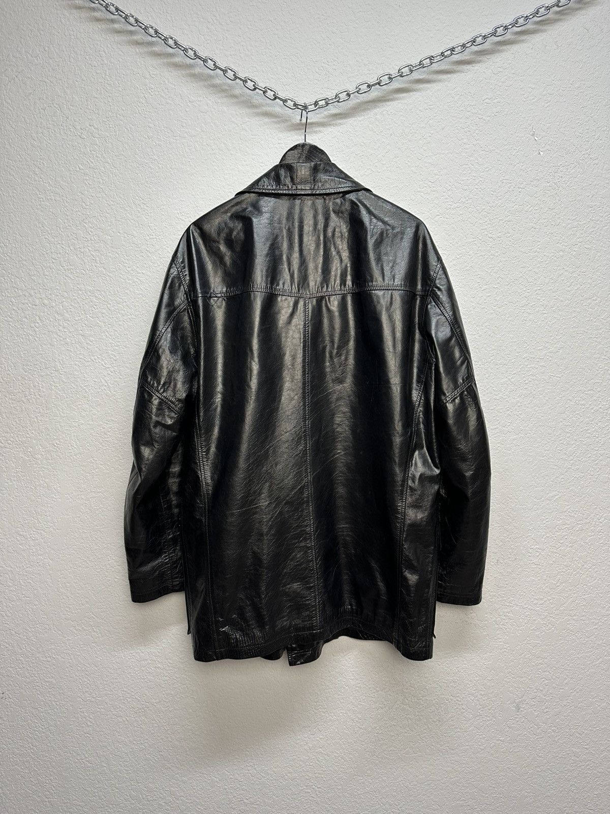 Versace Jeans Couture Versace Archival Double Breasted Leather Coat Jacket Size US XL / EU 56 / 4 - 12 Thumbnail