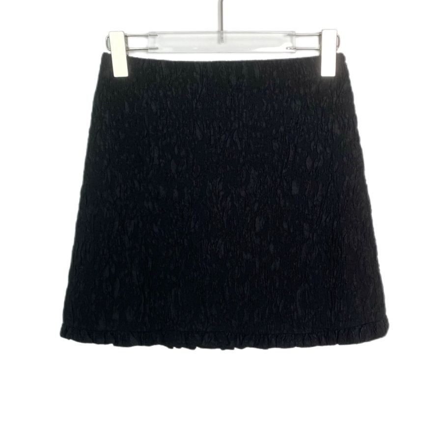 Miu Miu [MiuMiu] Pleated A-Line Mini Skirt 38 Black Size 38" / US 16 / IT 52 - 1 Thumbnail