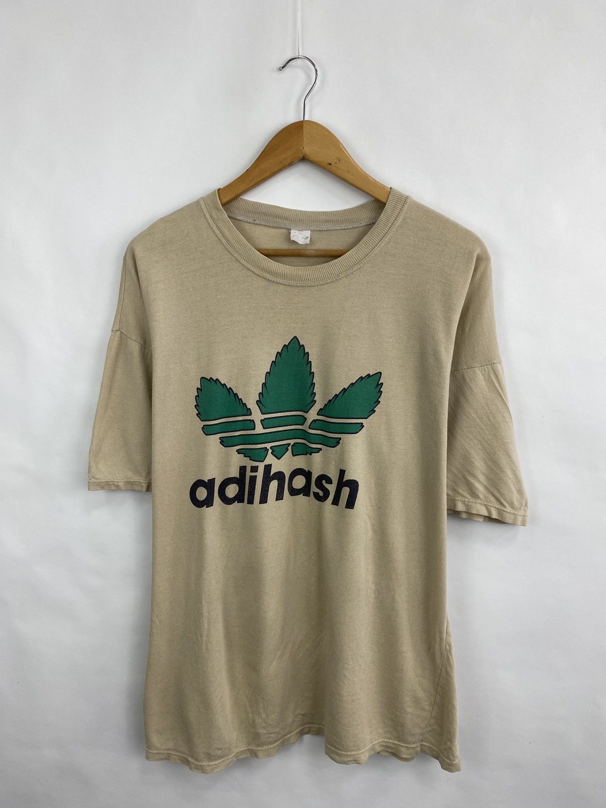 Adidas × Rap Tees × Vintage Vintage 90s Cannabis Adihash T-Shirt Marijuana Rare Y2K Hype Size US XL / EU 56 / 4 - 3 Thumbnail