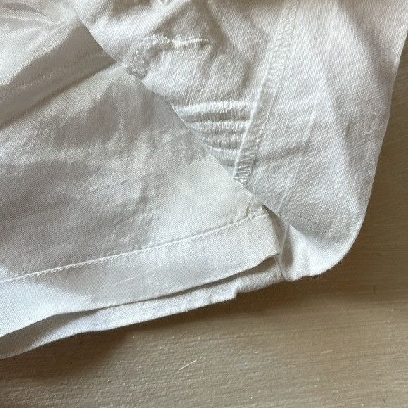 Escada ESCADA EU36/US4 white linen embroidered V-neck lined dress i Size S / US 4 / IT 40 - 7 Thumbnail
