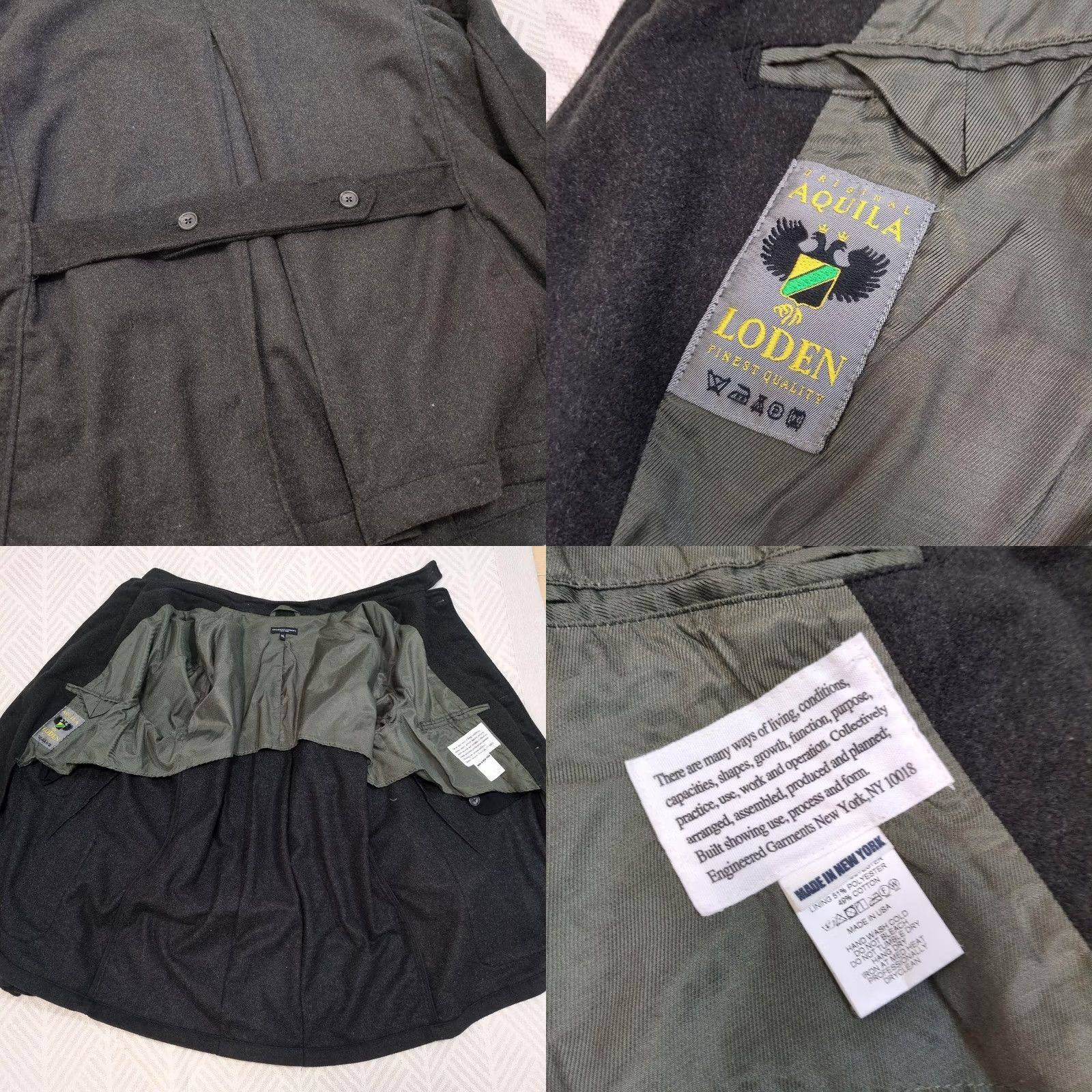 Engineered Garments ENGINEERED GARMENTS GRIM JACKET MEN XL DARK GREEN POLYESTER, REGULAR SIZE, ZIPPER? BUTTON, USED Size US XL / EU 56 / 4 - 8 Thumbnail