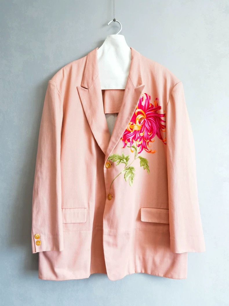 Yohji Yamamoto Yohji Yamamoto Yohji Yamamoto Pink Floral Suit Jacket Size US M / EU 48-50 / 2 - 1 Thumbnail