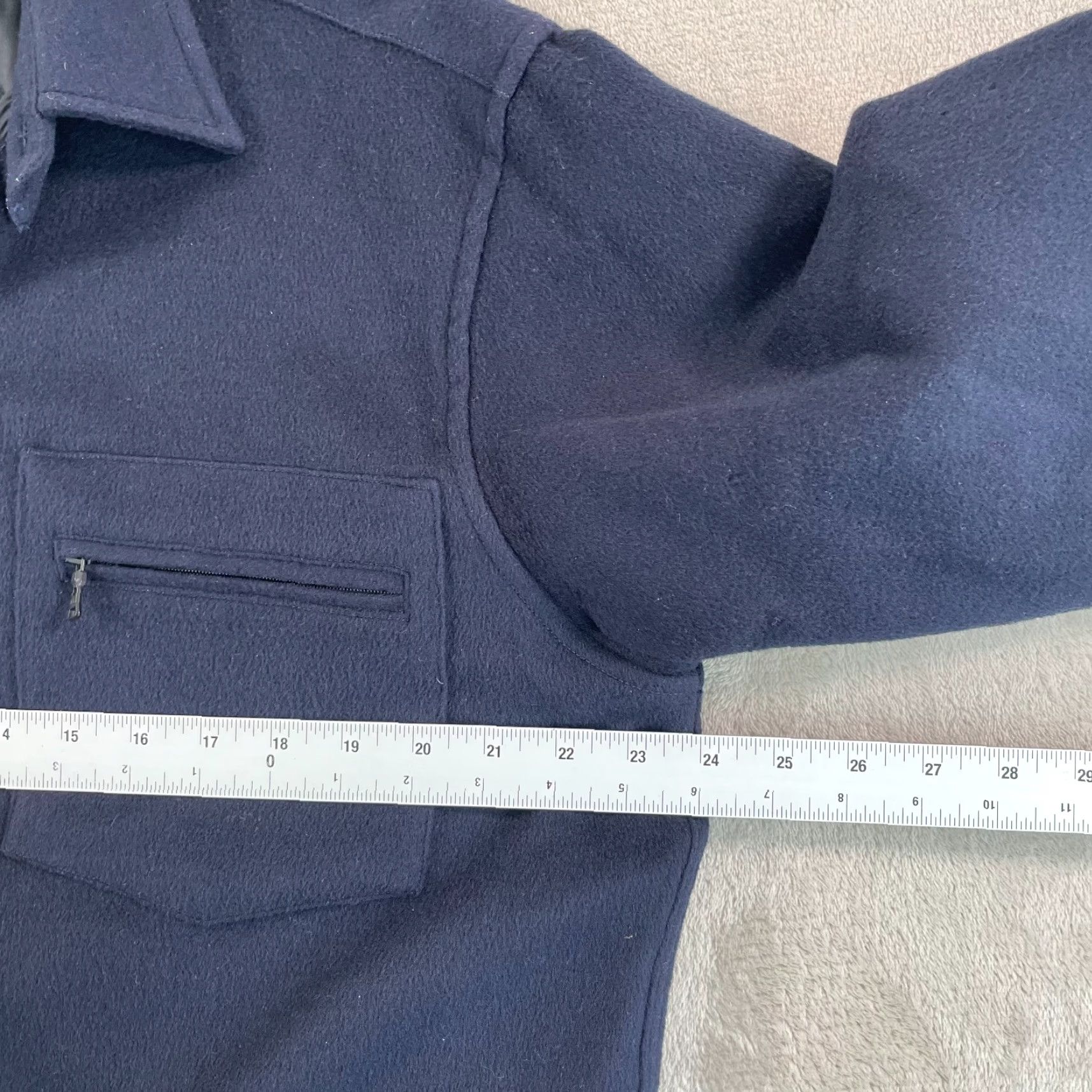Polo Ralph Lauren VINTAGE Polo Ralph Lauren Jacket Men M Navy 100% Wool Snap Up Quilt Lined Designer Shirt/Coat Size US M / EU 48-50 / 2 - 5 Thumbnail