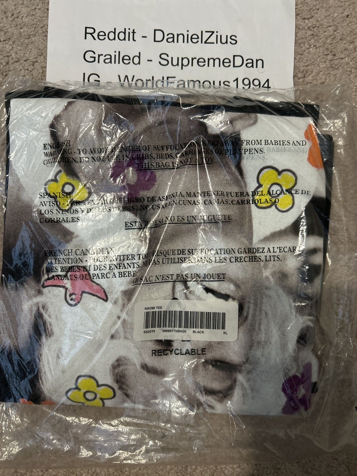 Supreme Supreme Naomi Tee 'Black' Size US XL / EU 56 / 4 - 3 Thumbnail