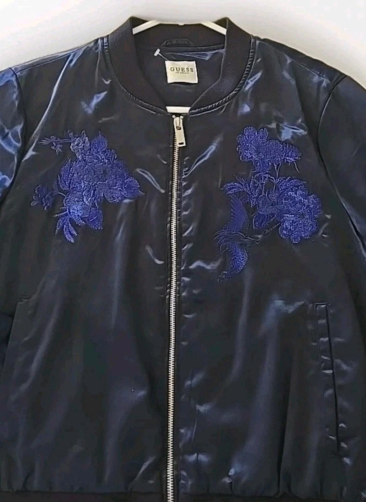 Guess Y2K Guess Satin Bomber Jacket Zip UP Blue Size L NEW Size L / US 10 / IT 46 - 4 Thumbnail