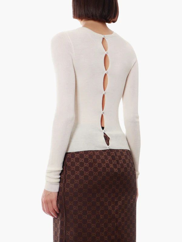 Gucci o1y0925 Wool Sweater in Ivory Size S / US 4 / IT 40 - 4 Thumbnail